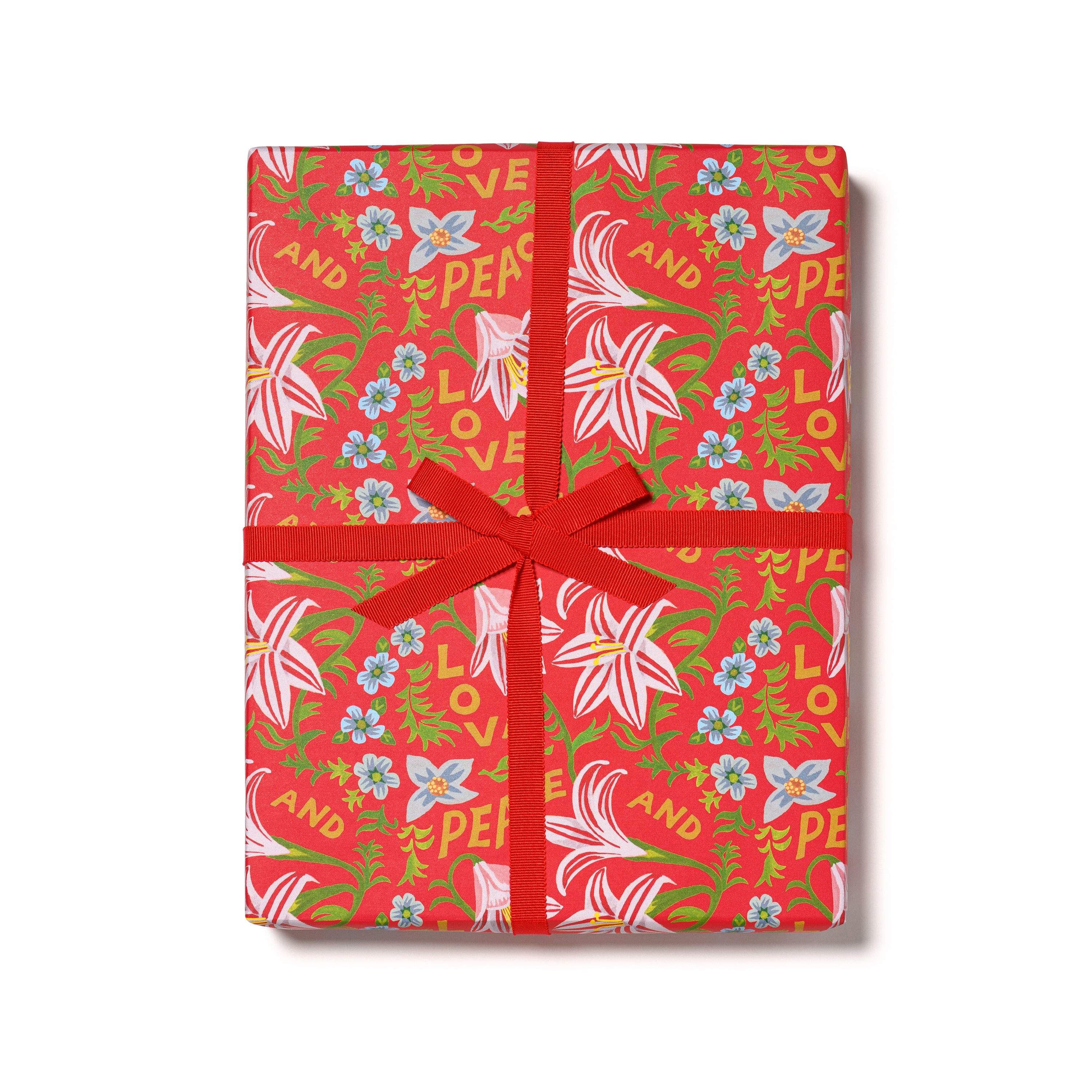 Peace and Love Amaryllis wrapping paper