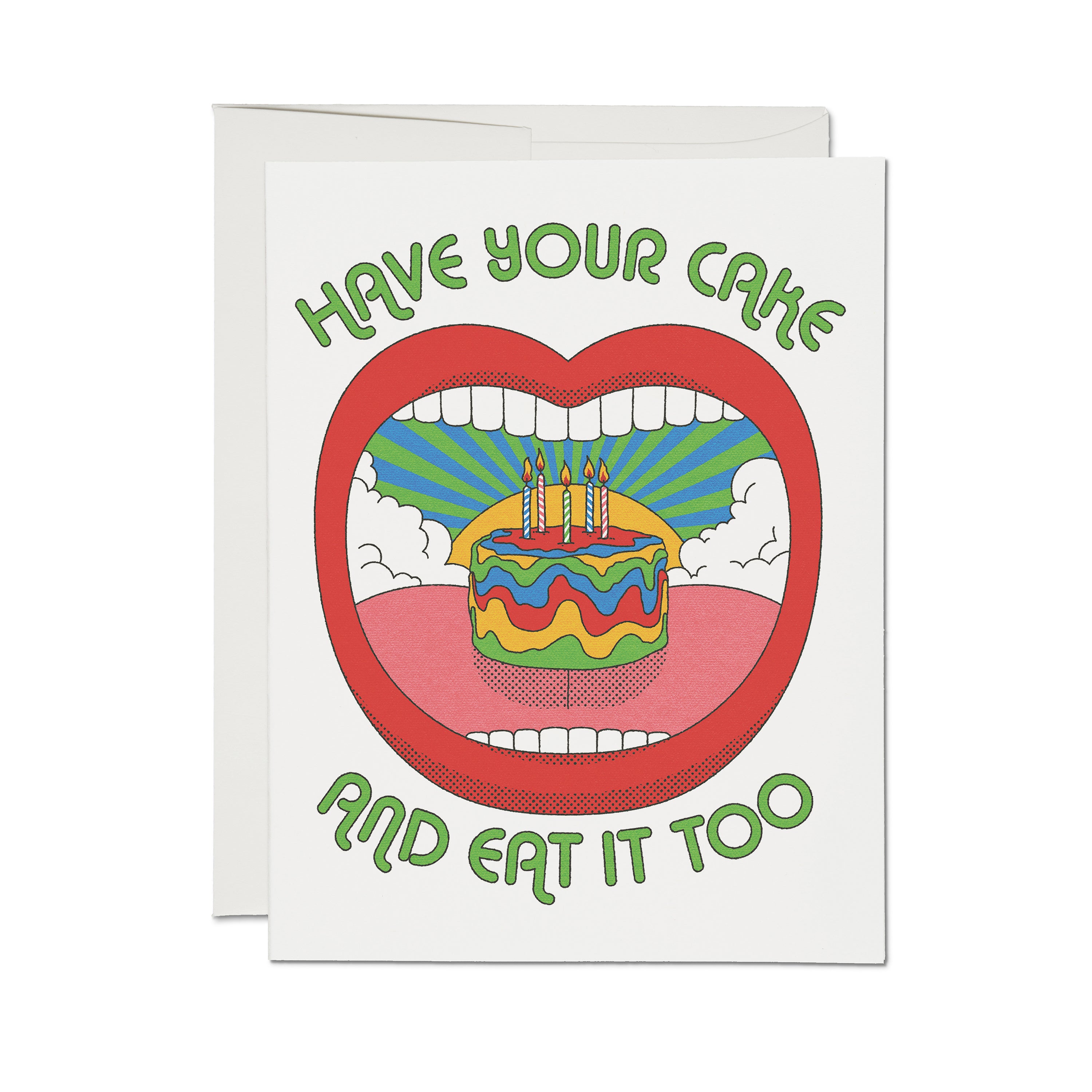 Eat Cake greeting card Single