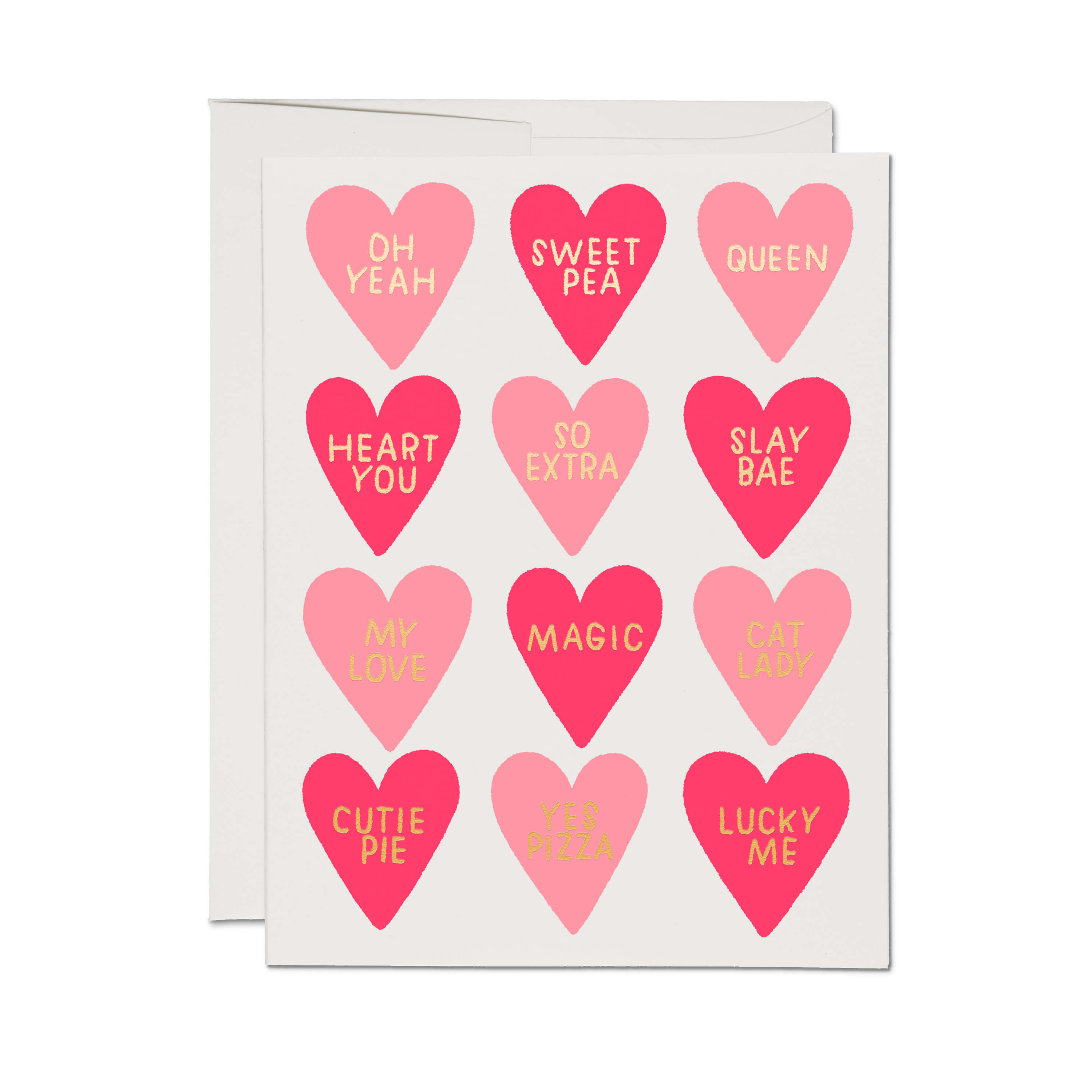 Conversation Hearts greeting card Single