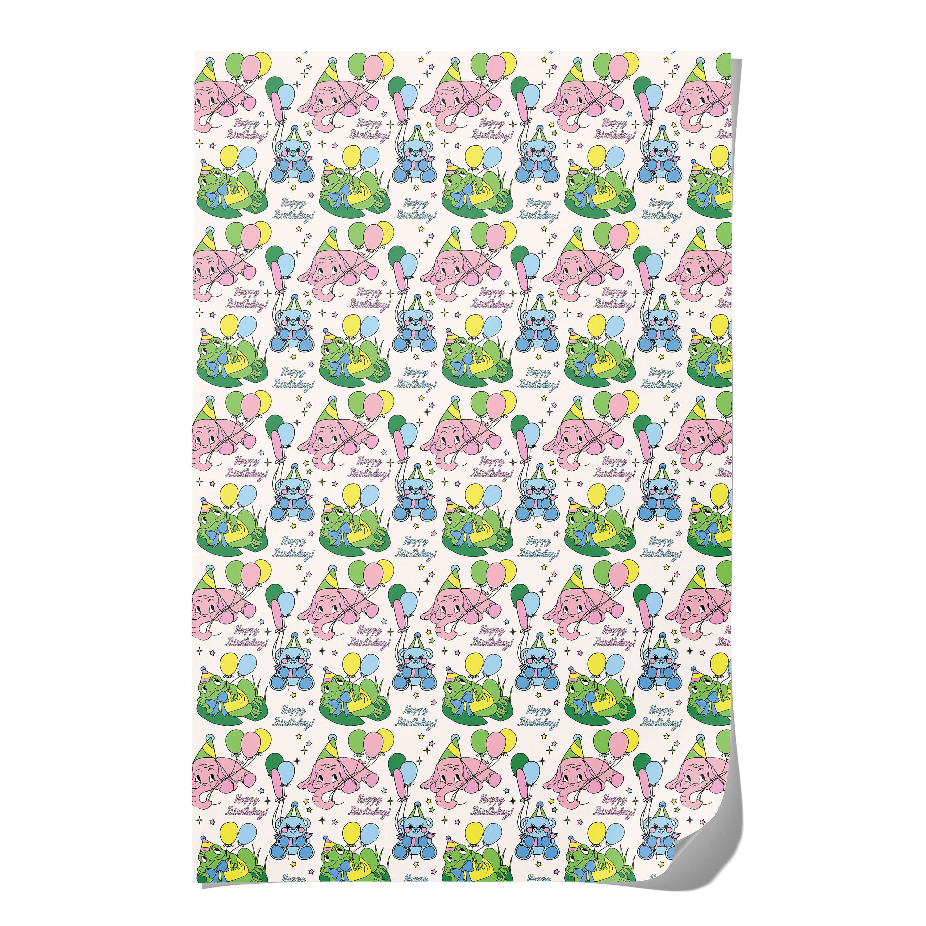Birthday Animals wrapping paper Single