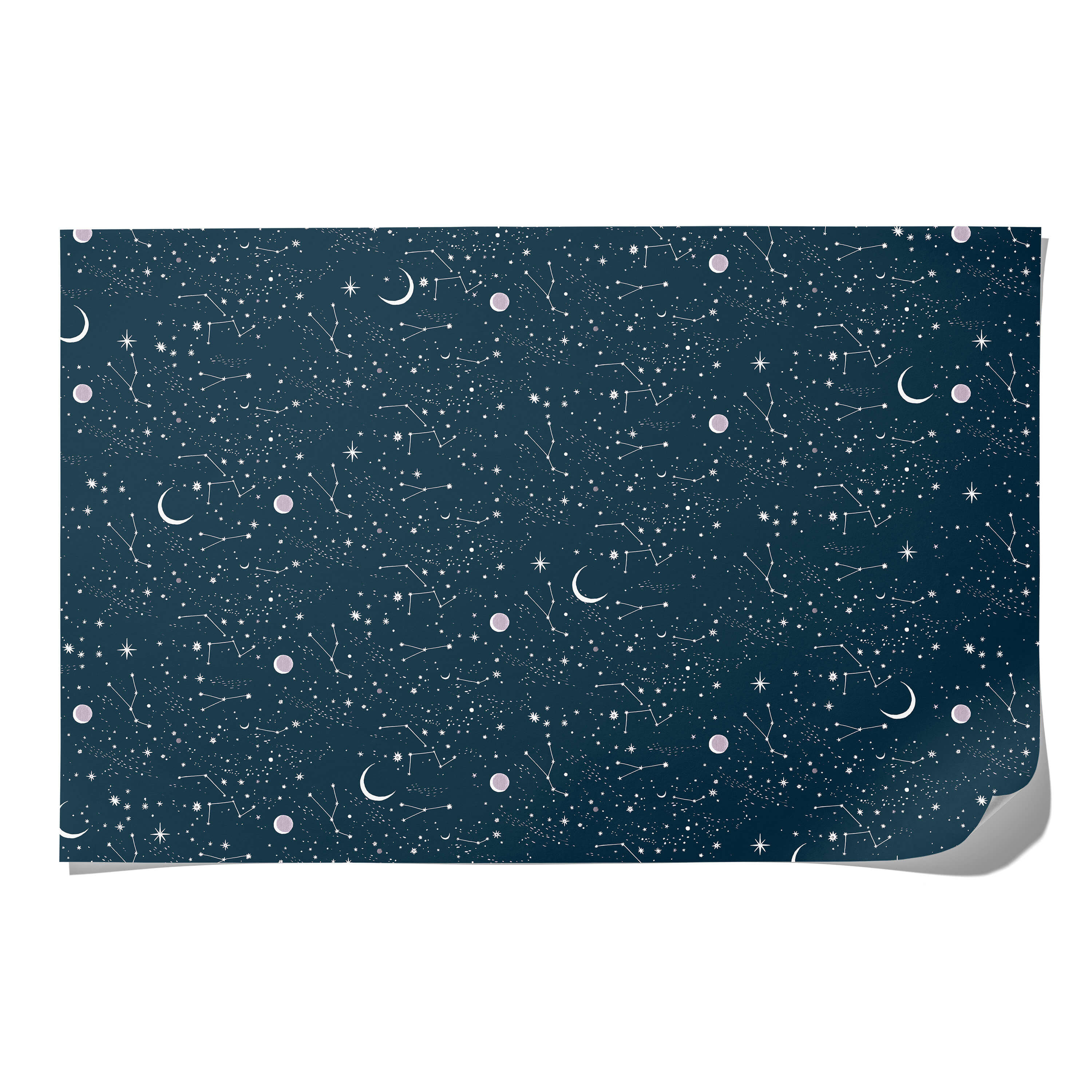 Moon and Stars wrapping paper Single