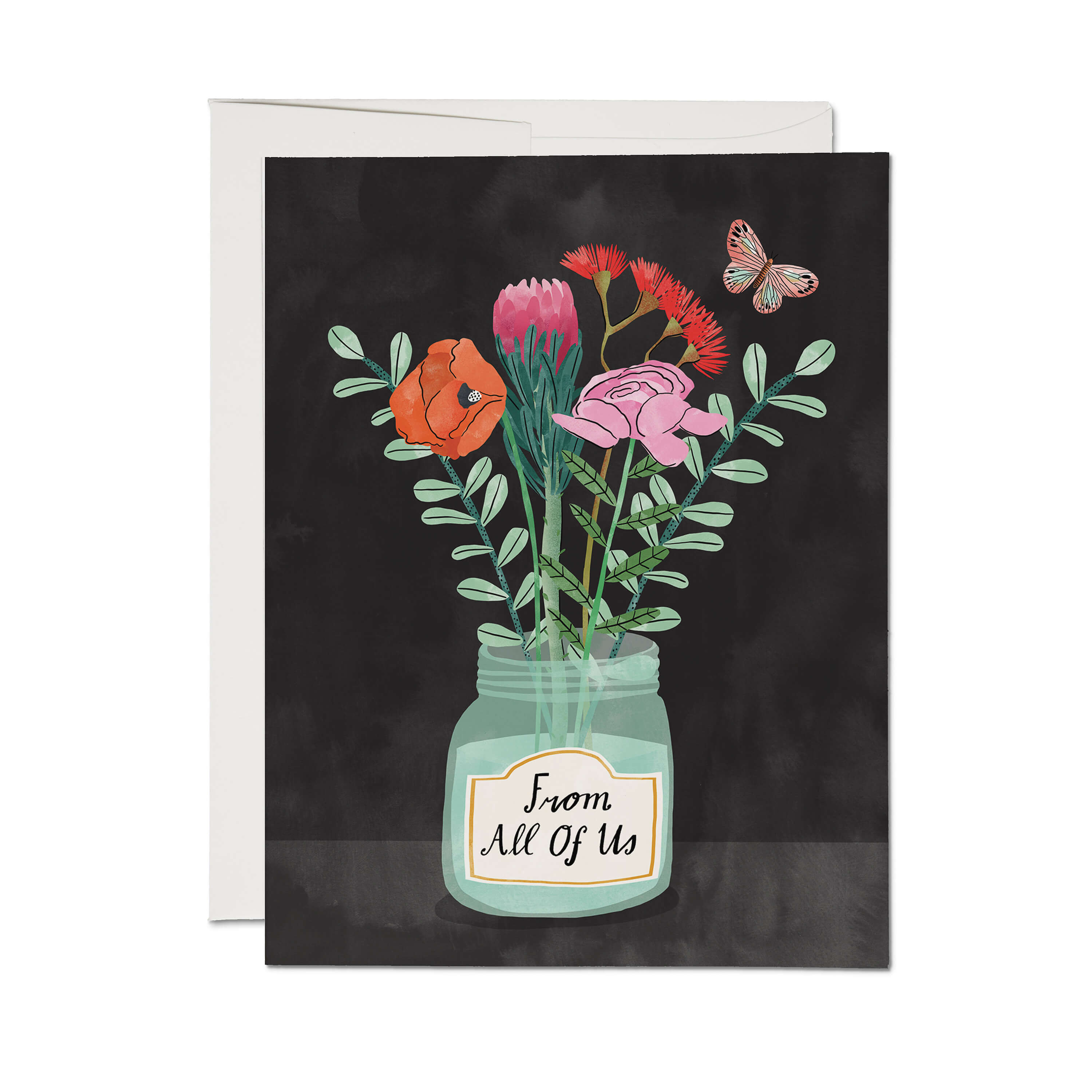 Flowers from Us greeting card Single
