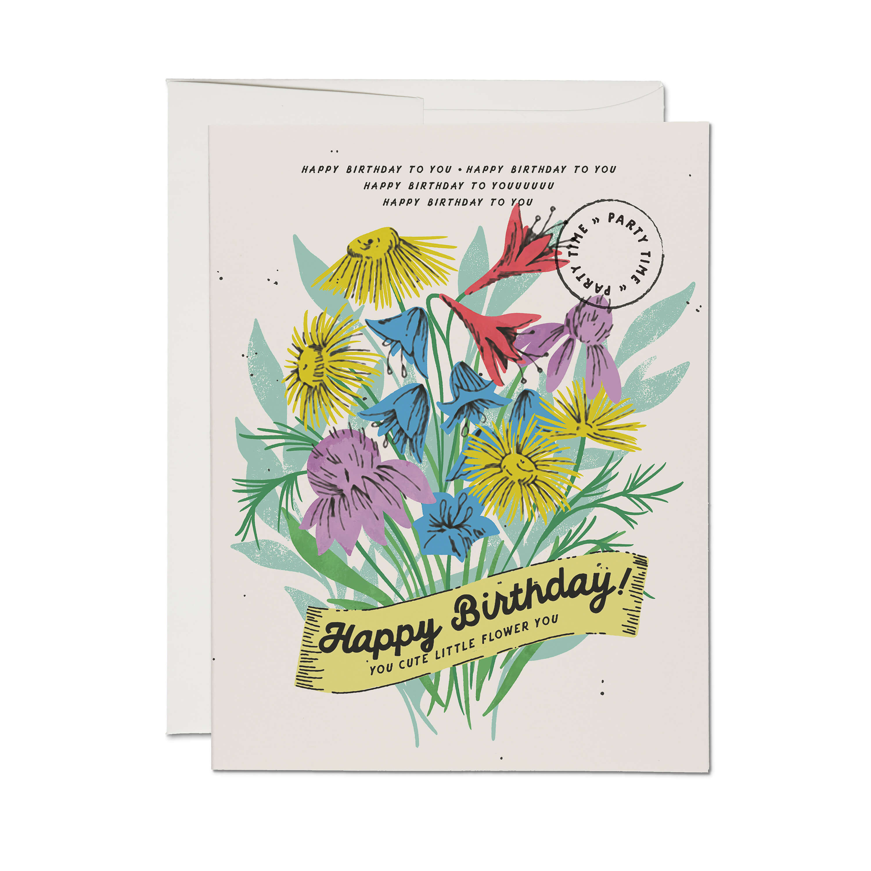 Cute Little Flower greeting card Single