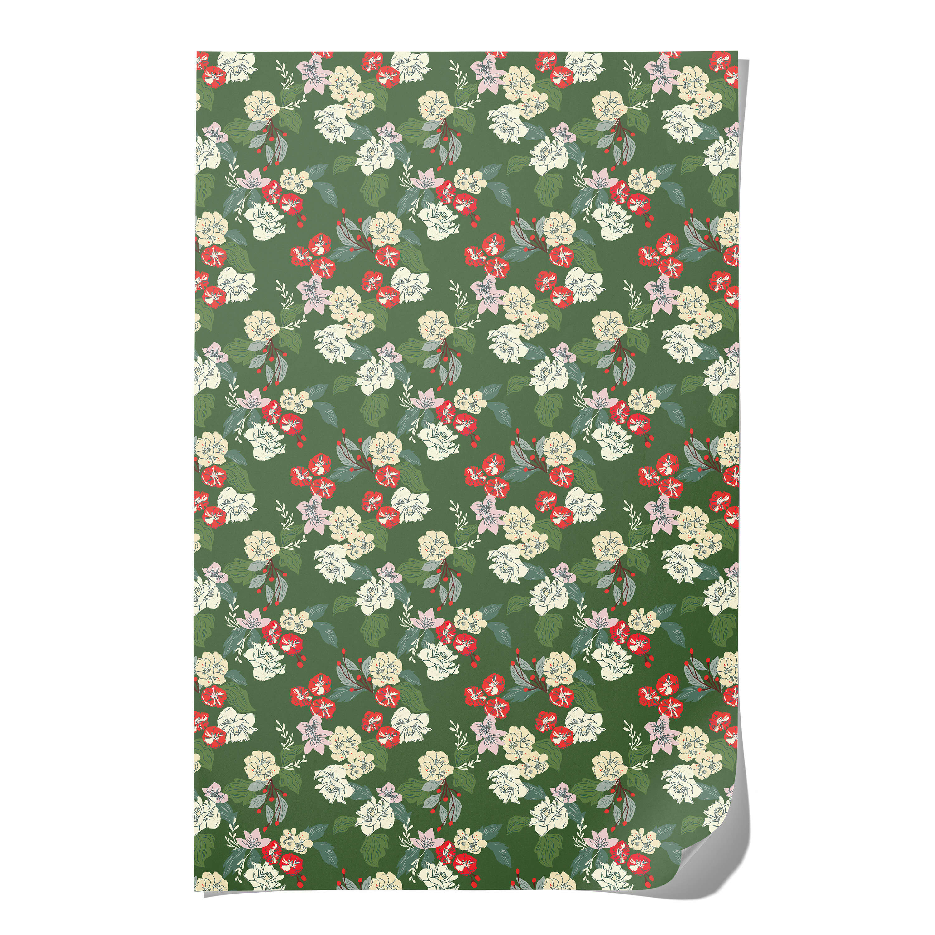 Festive Blooms wrapping paper Single
