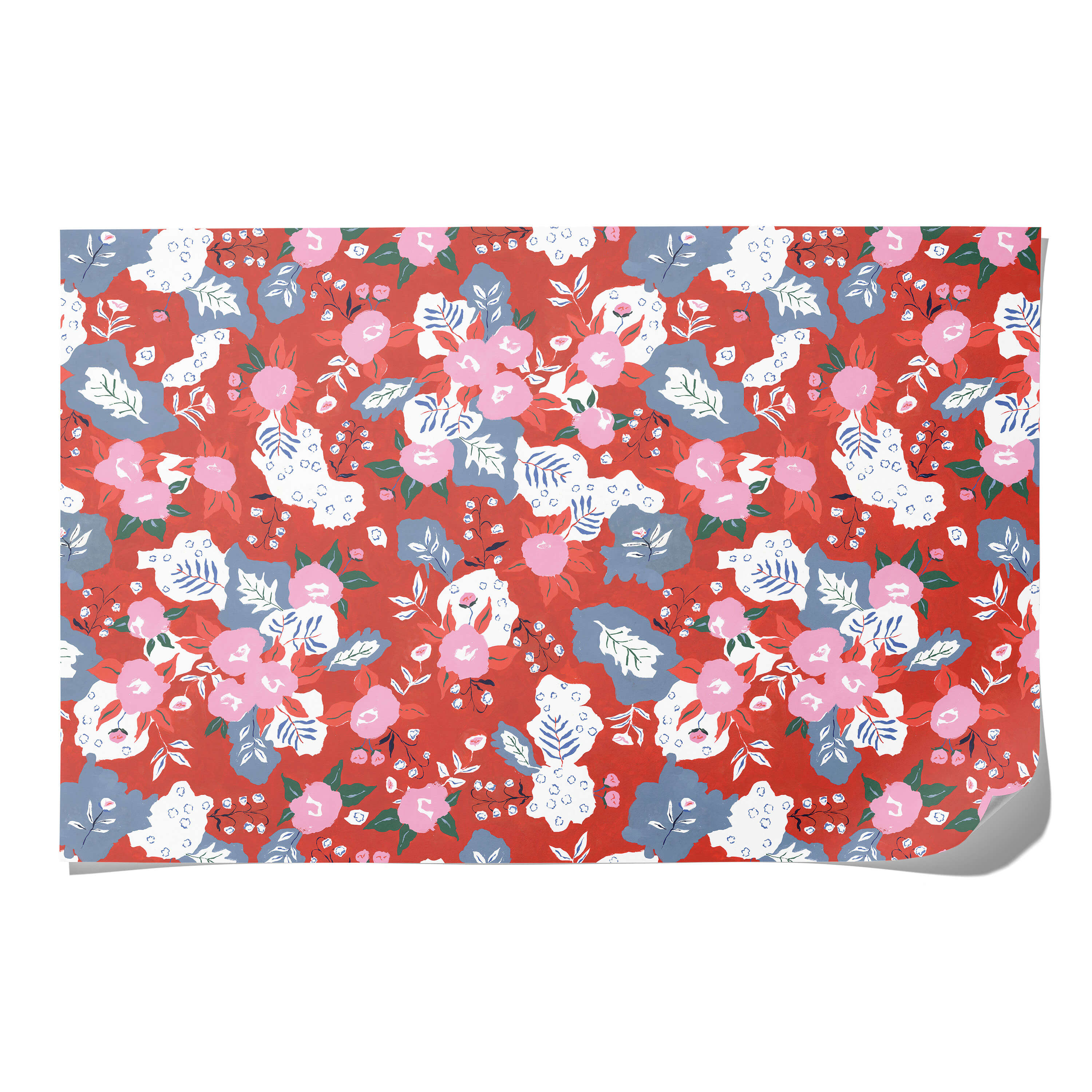 Ruby Red Flower wrapping paper Single
