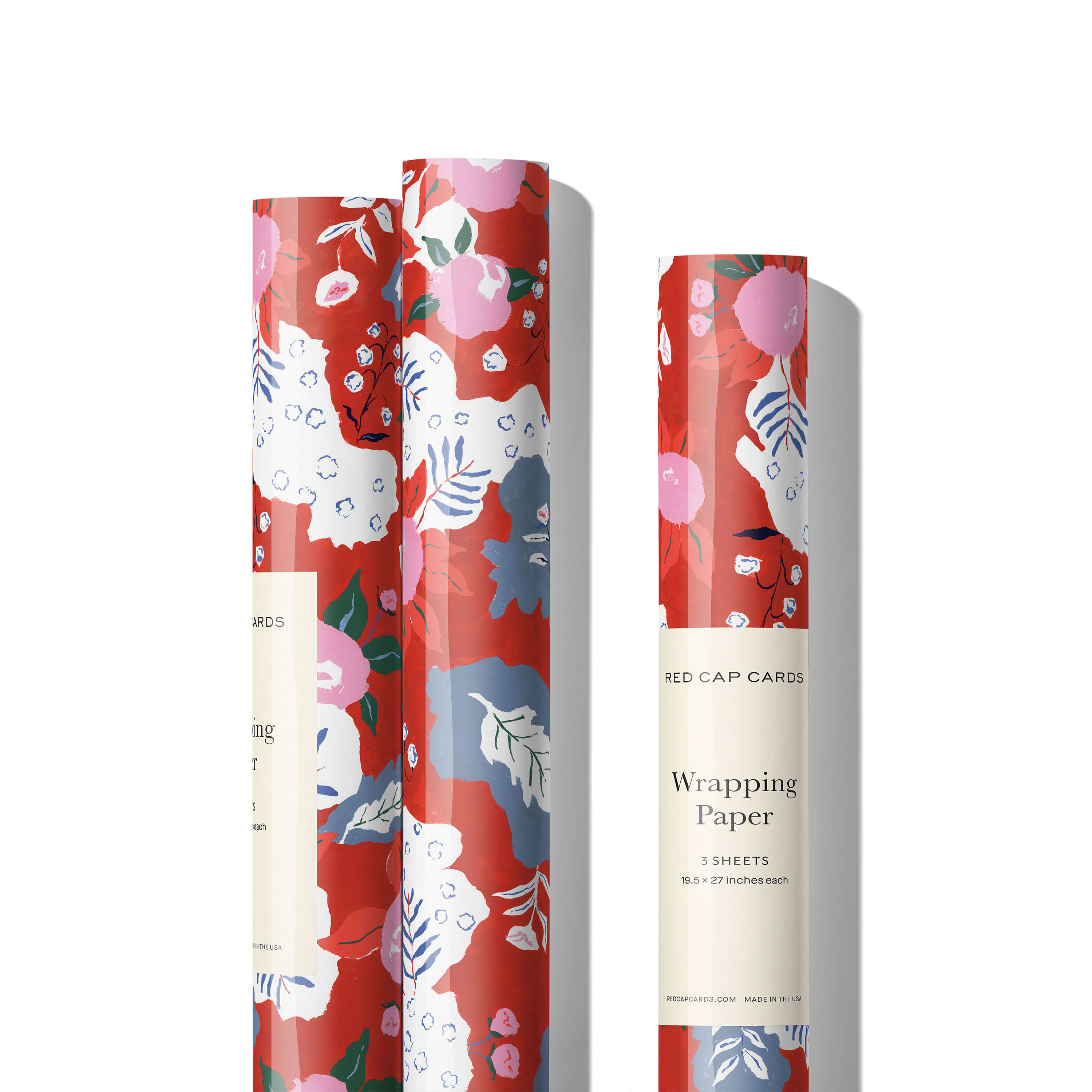 Ruby Red Flower wrapping paper Single