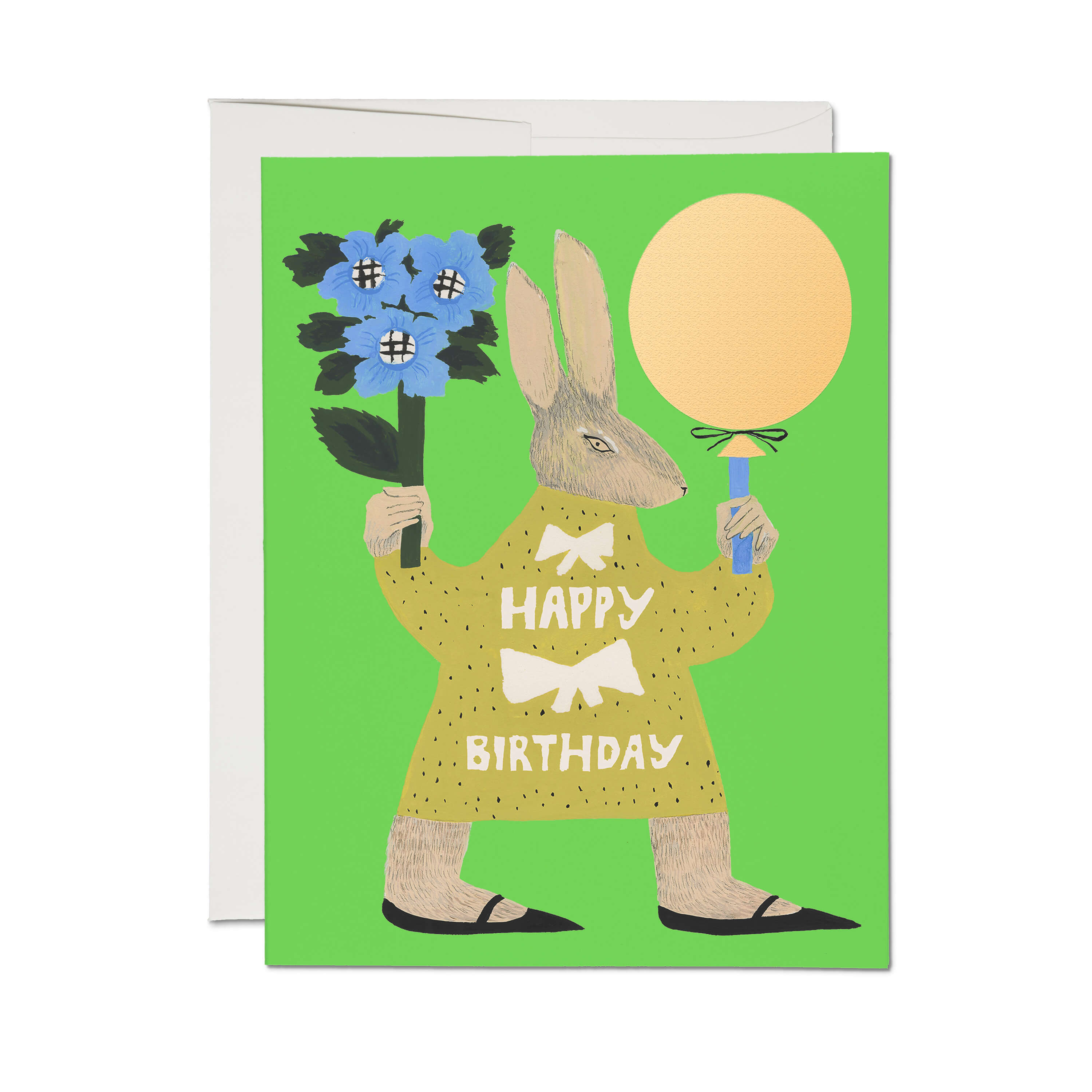 Party Rabbit greeting card SINGLE