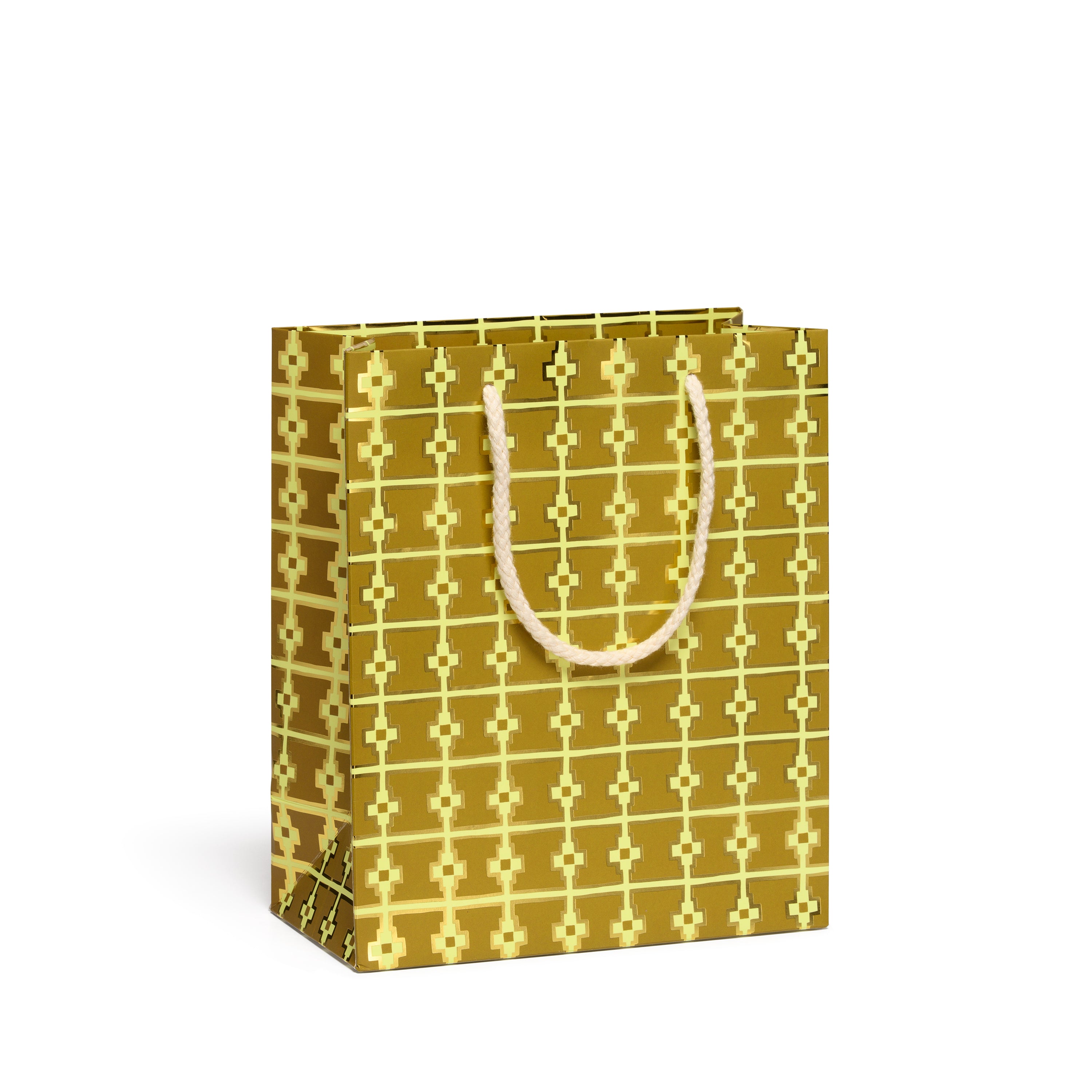 Geometric Gold medium gift bag