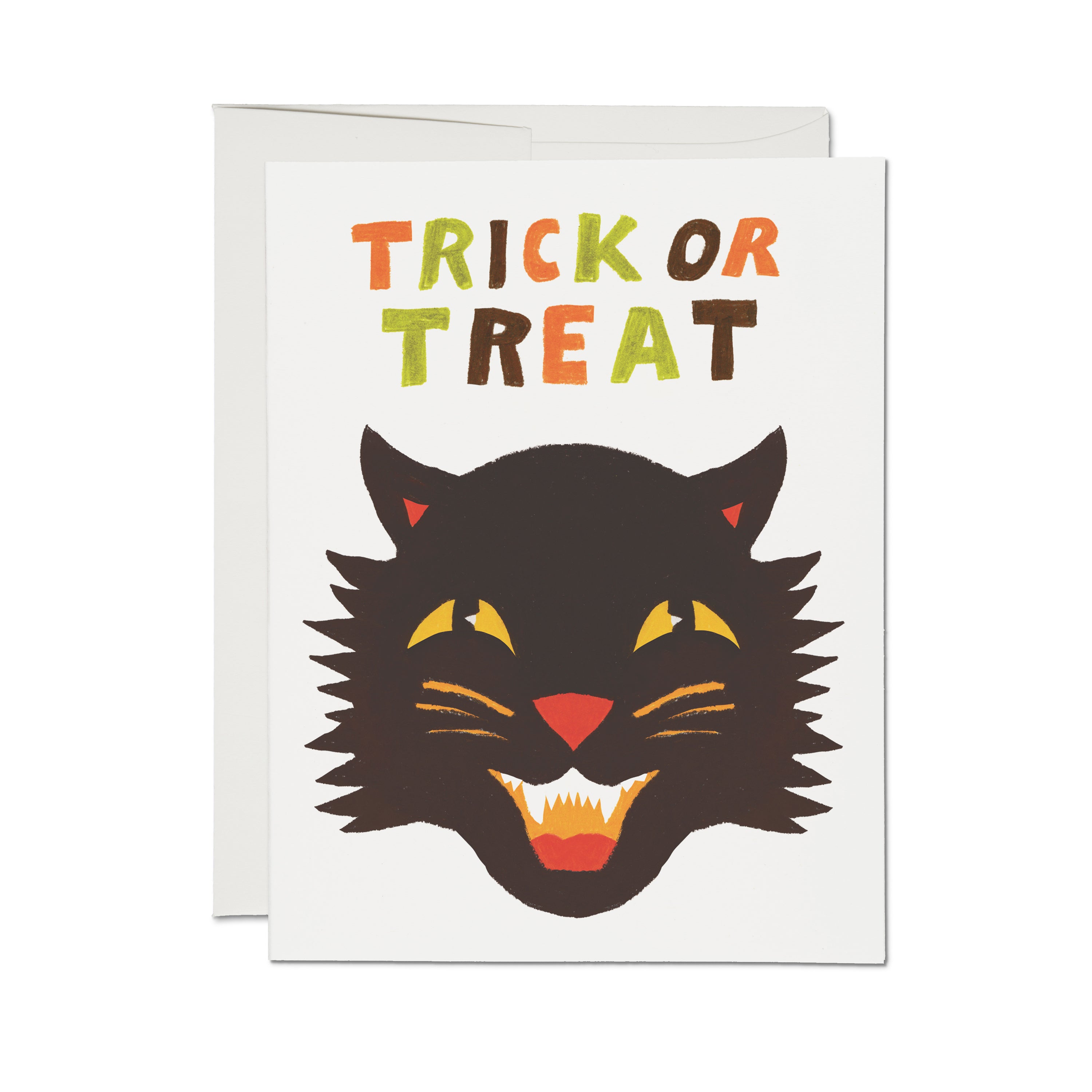 Spooky Black Cat greeting card