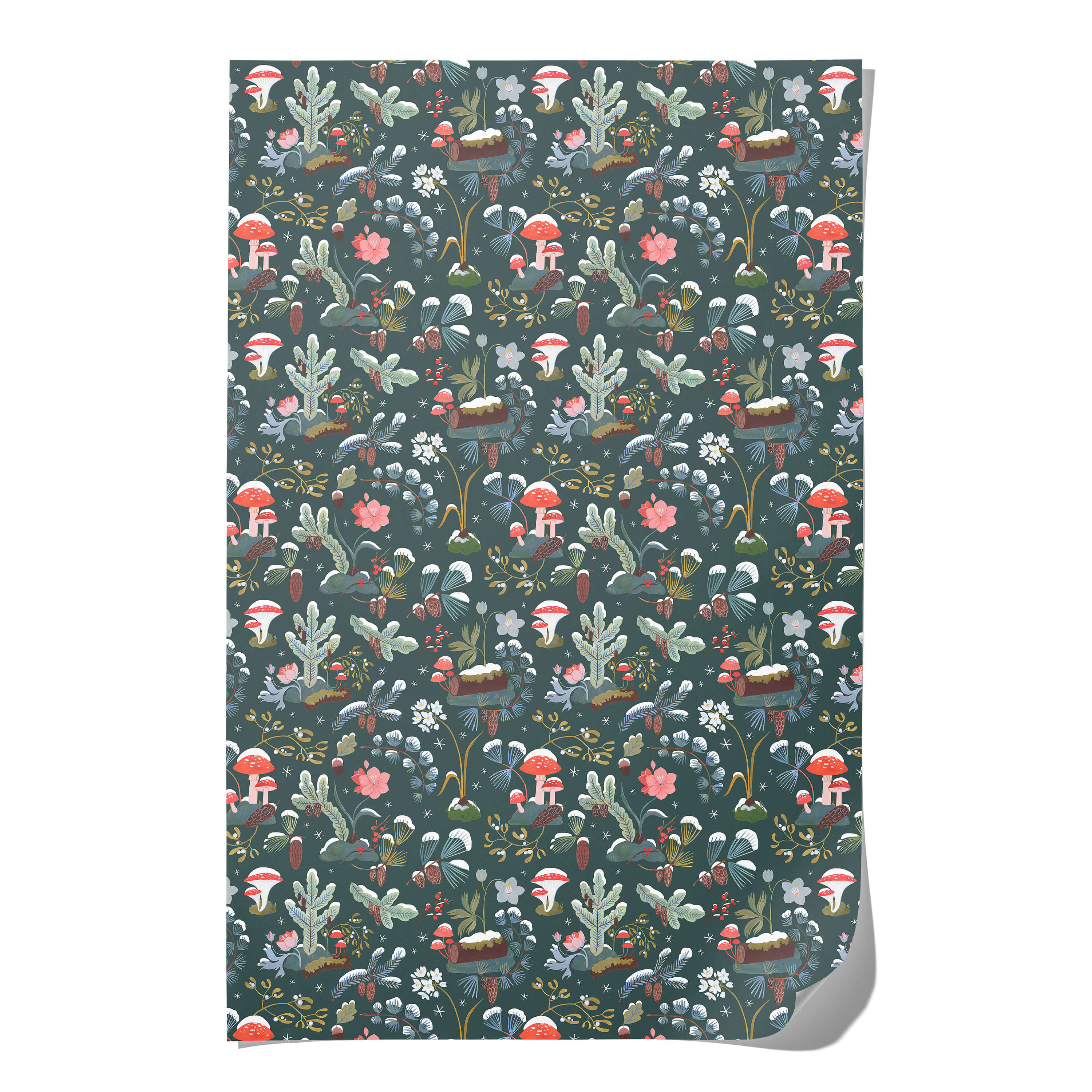 Holiday Moss wrapping paper Single