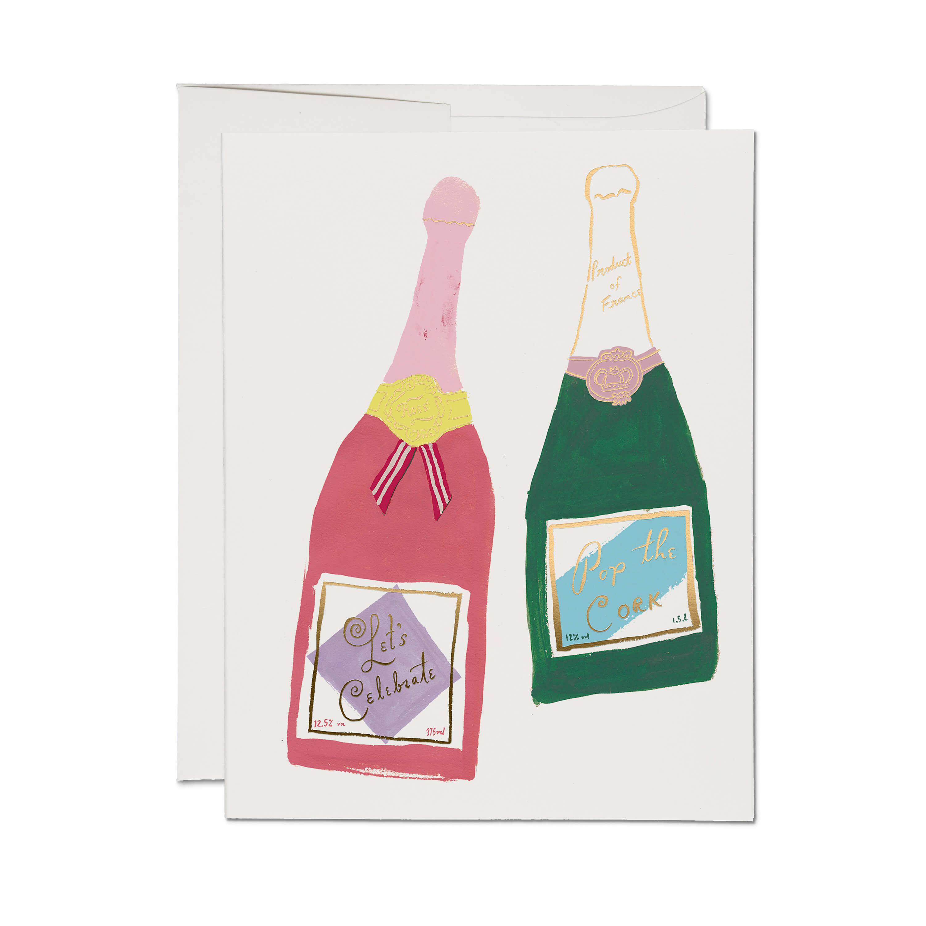 Champagne greeting card Single