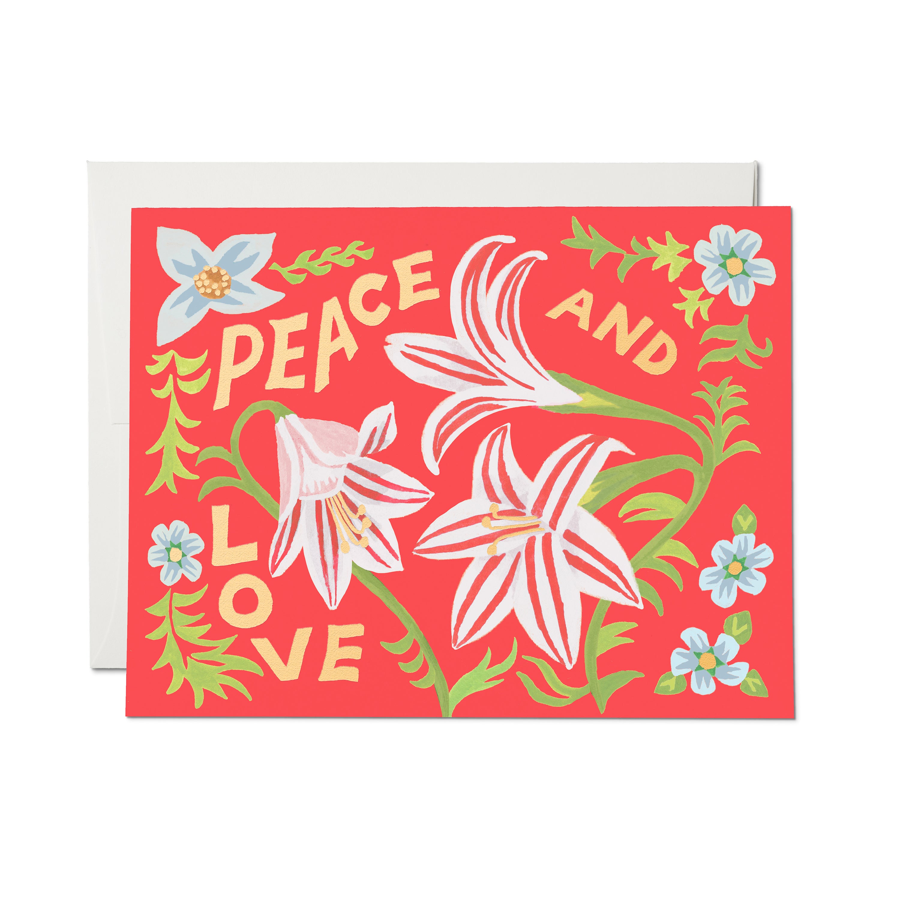 Peace and Love Amaryllis greeting card