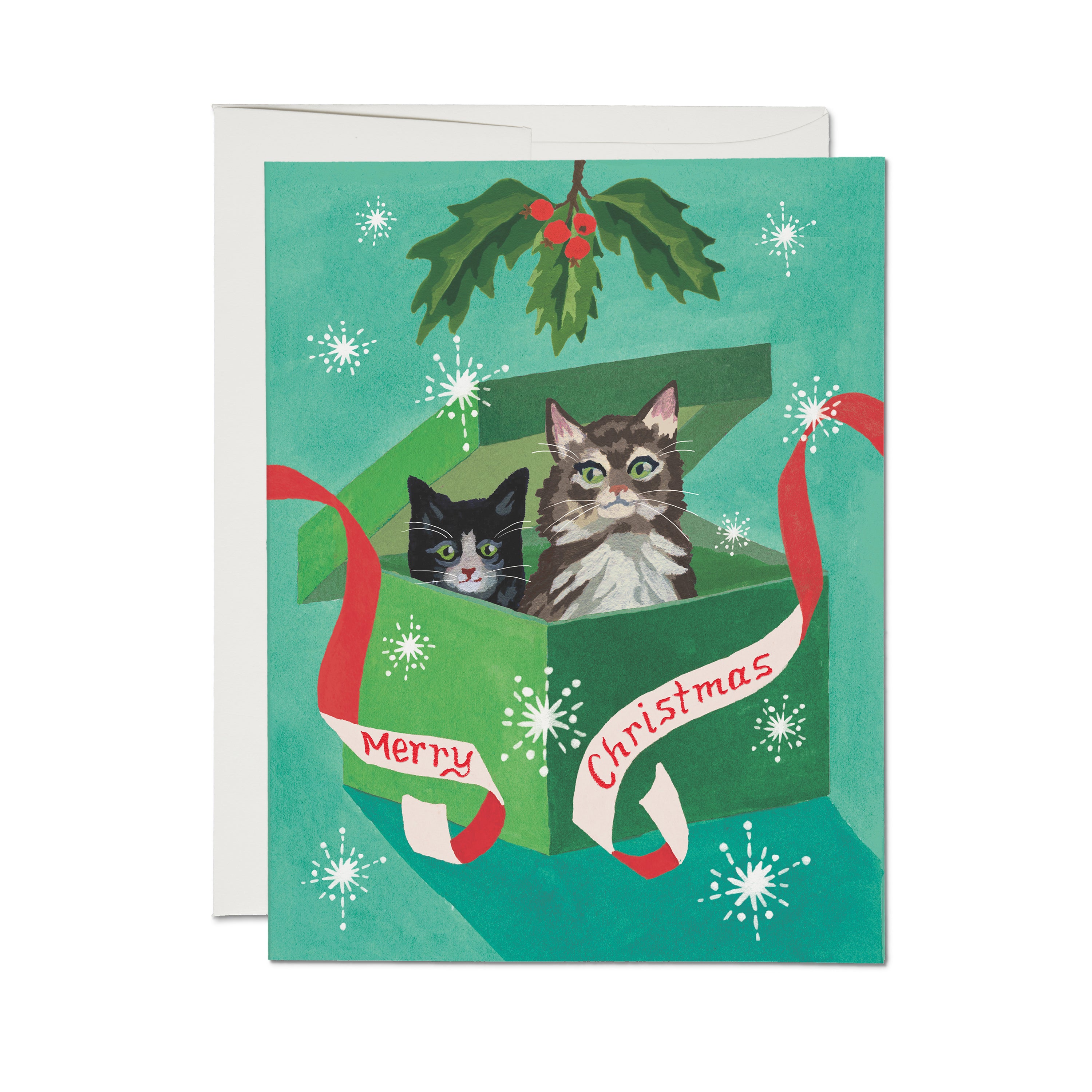 Meowy Christmas greeting card