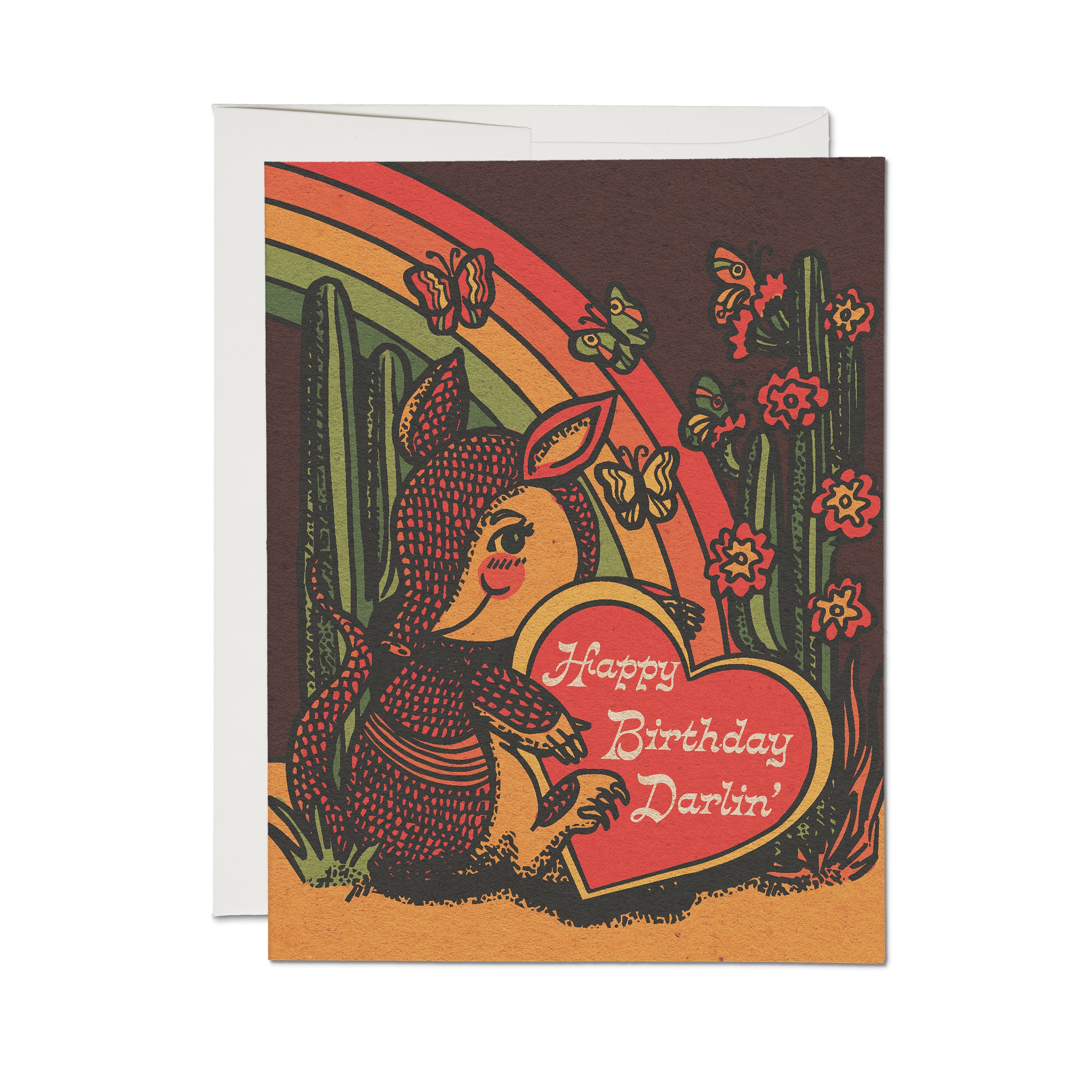 Armadillo Birthday greeting card Single