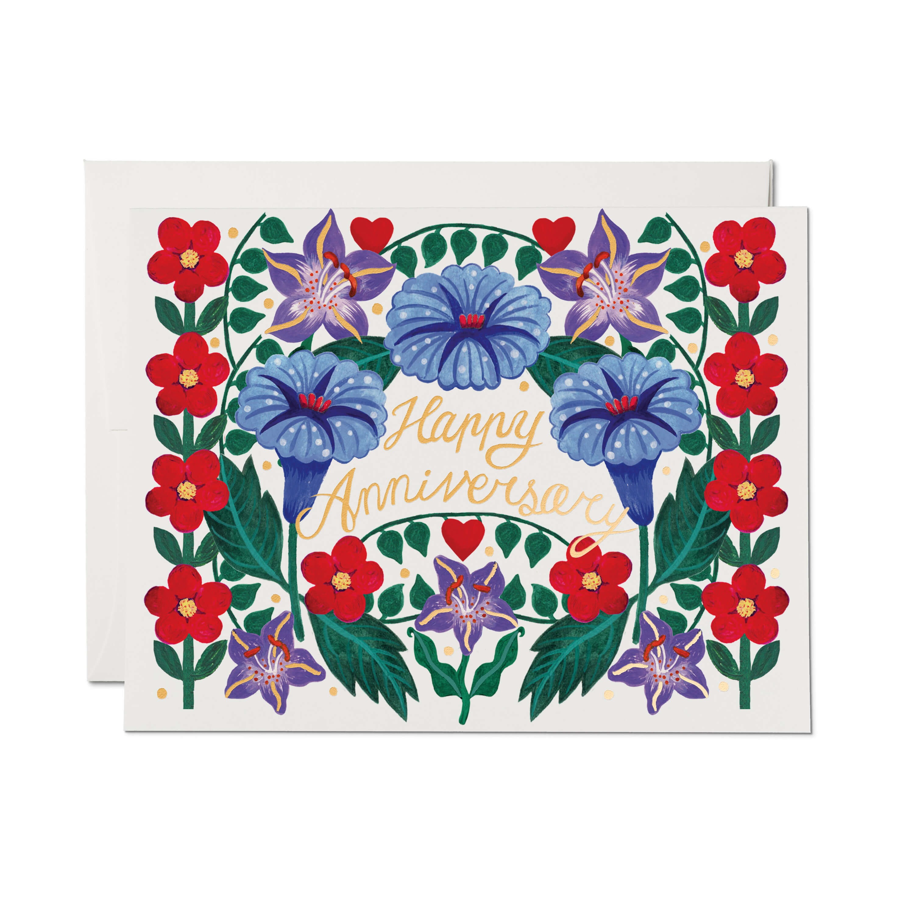 Petunia Anniversary greeting card Single