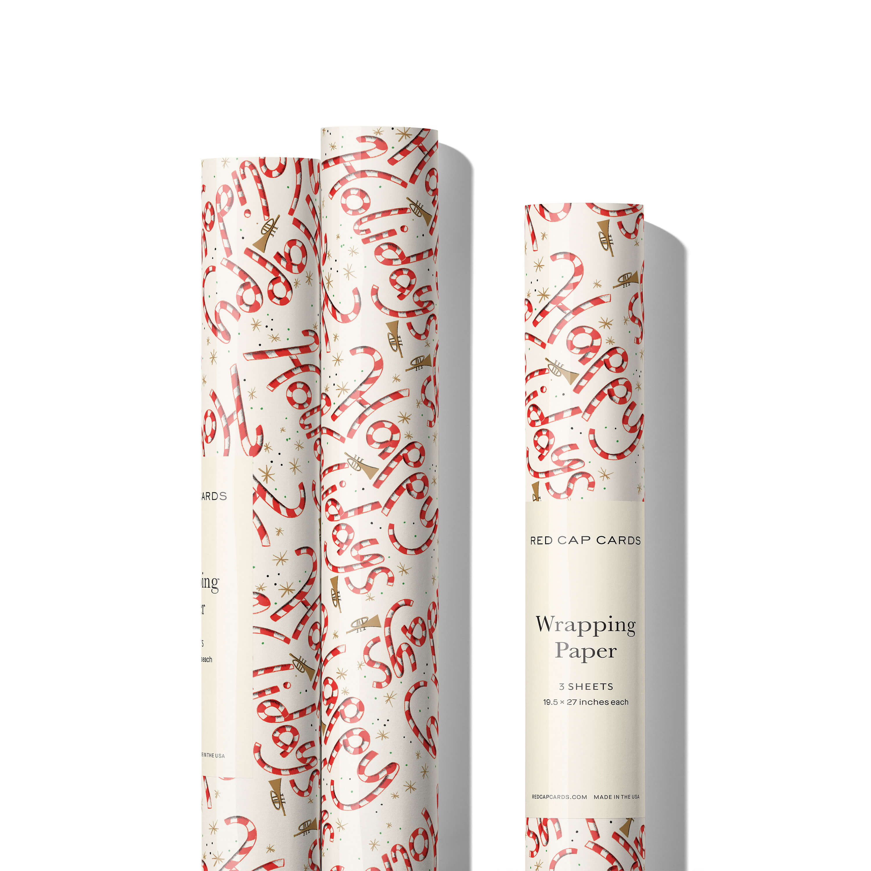 Candy Cane Holidays wrapping paper Single