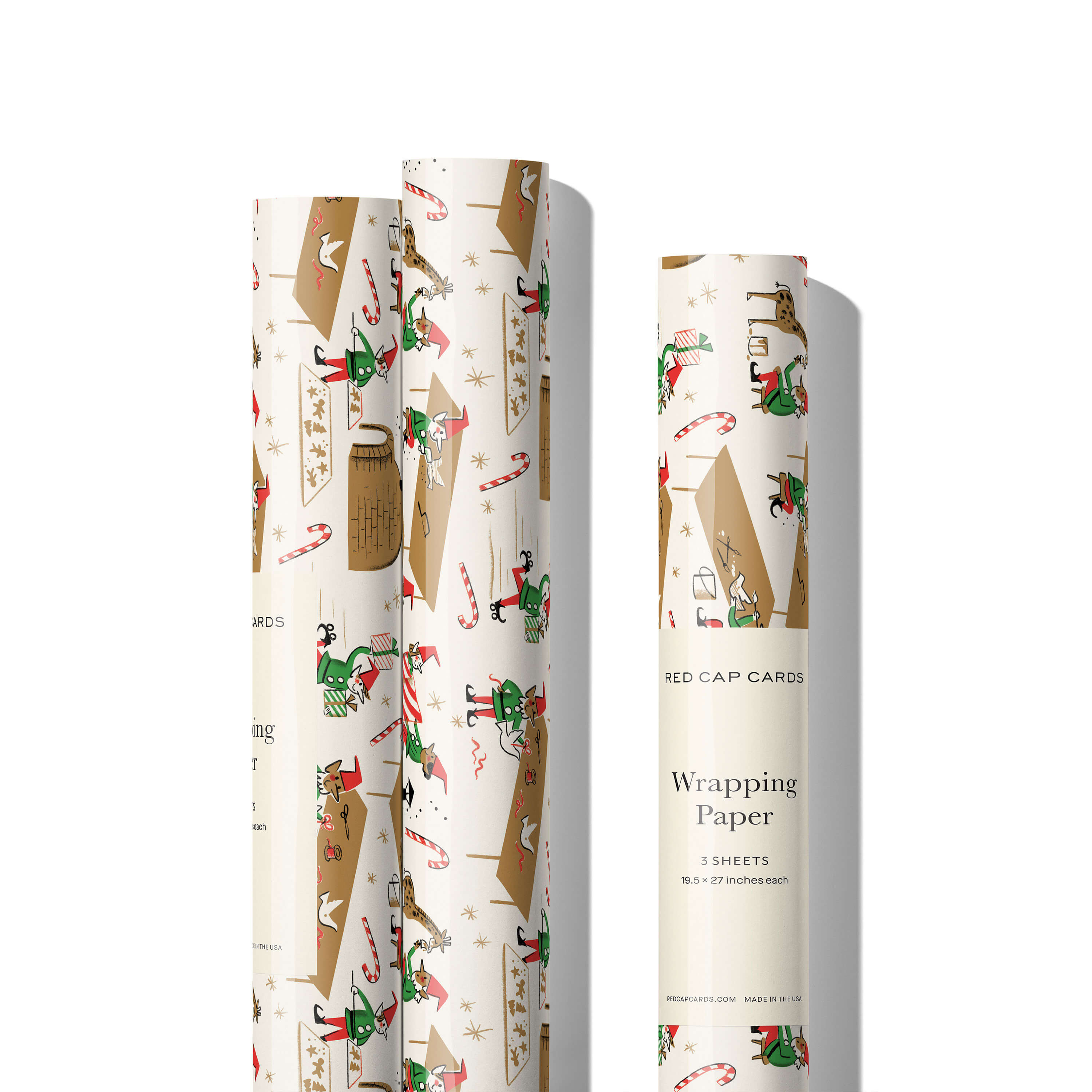 Santa's Workshop wrapping paper Single
