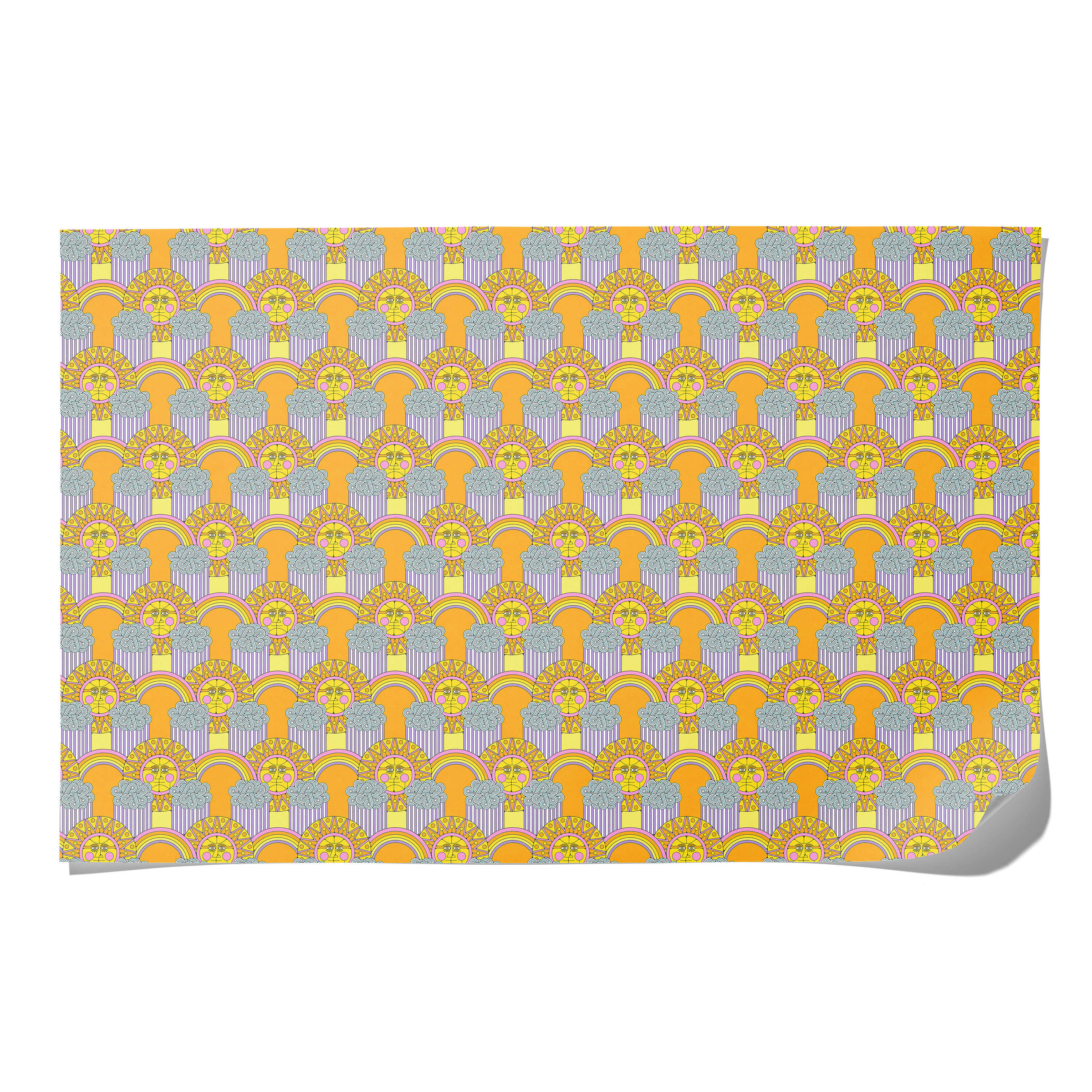 Sun and Rainbows wrapping paper Single