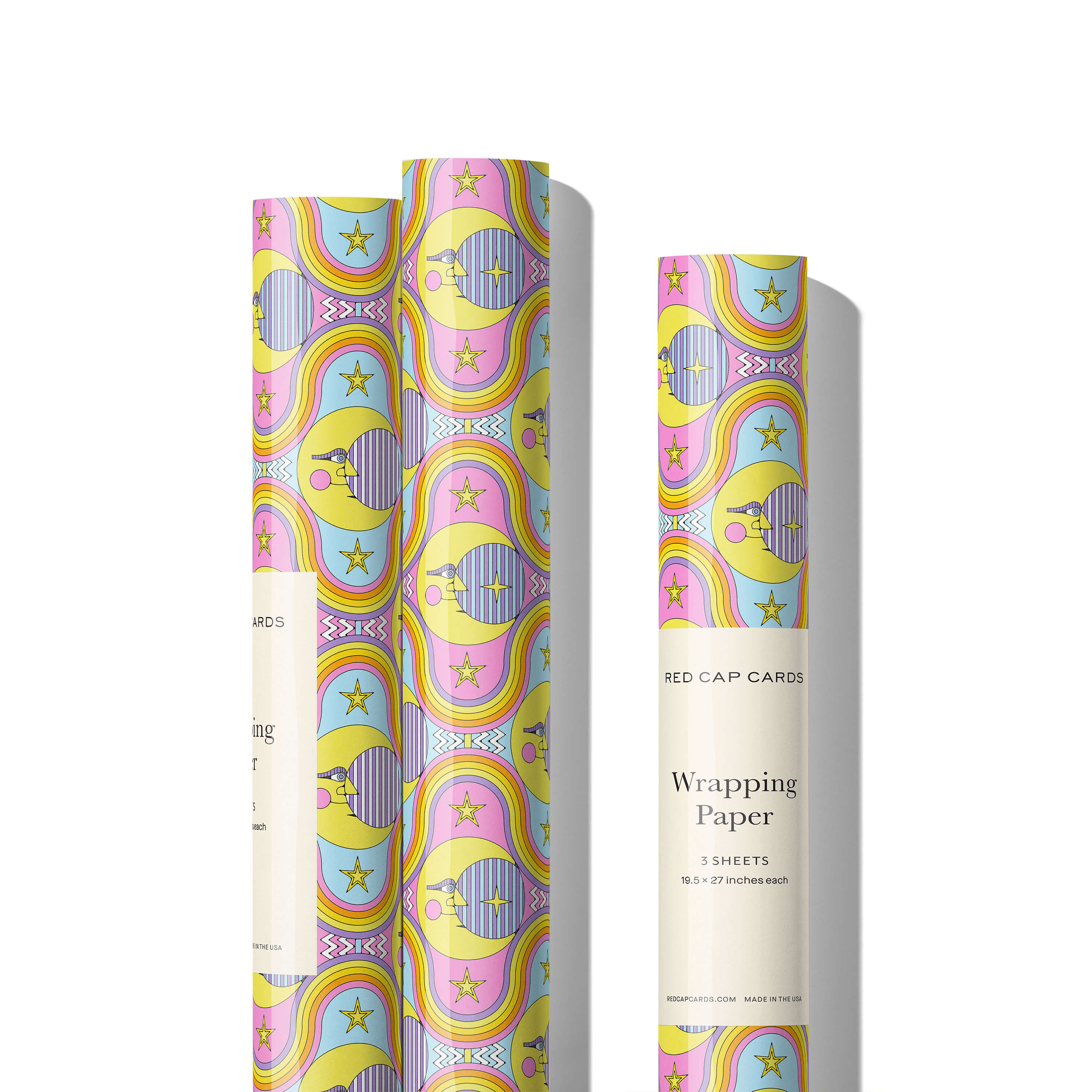 Moon and Rainbows wrapping paper Single