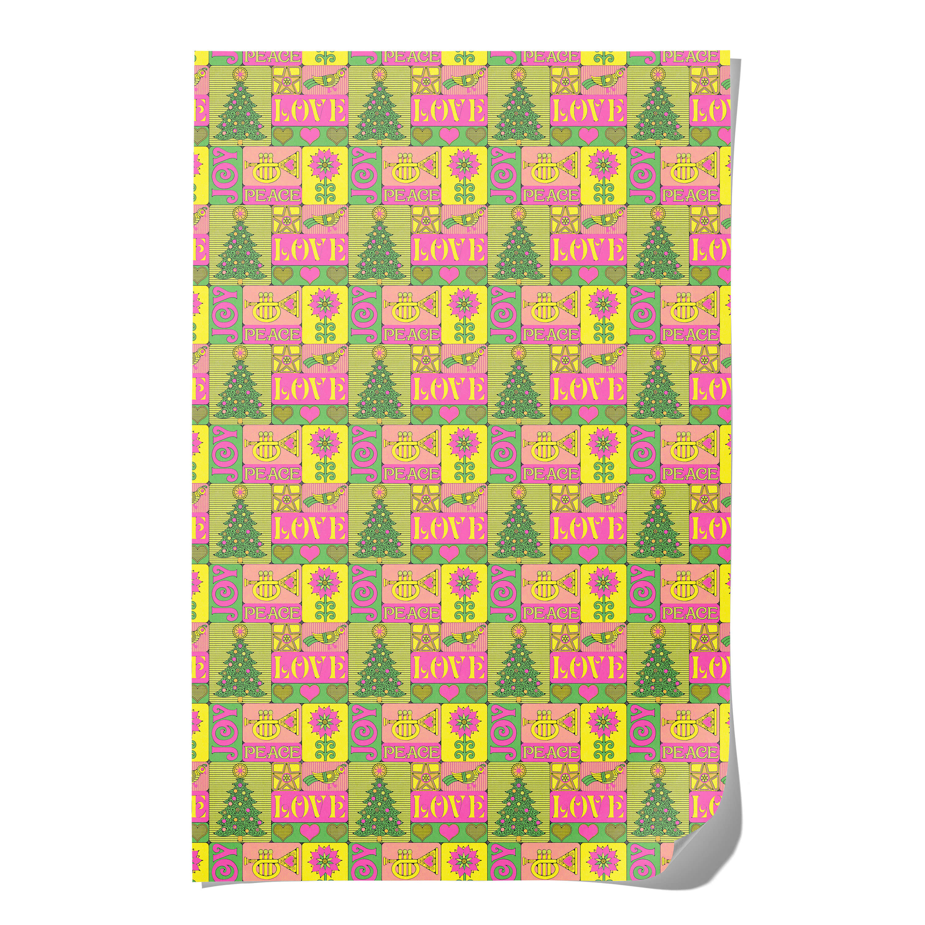 Peace, Love, Joy wrapping paper Single