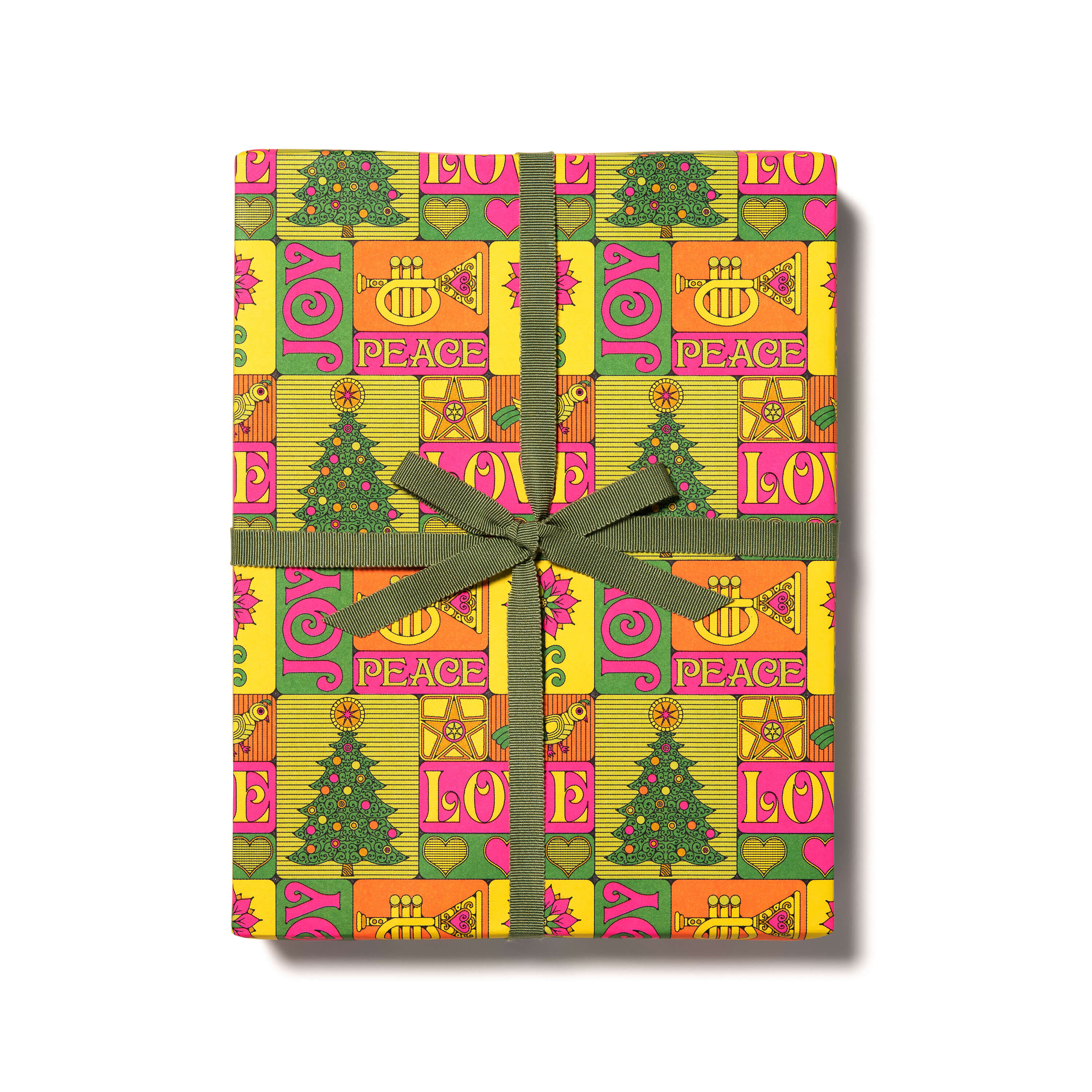 Peace, Love, Joy wrapping paper Single