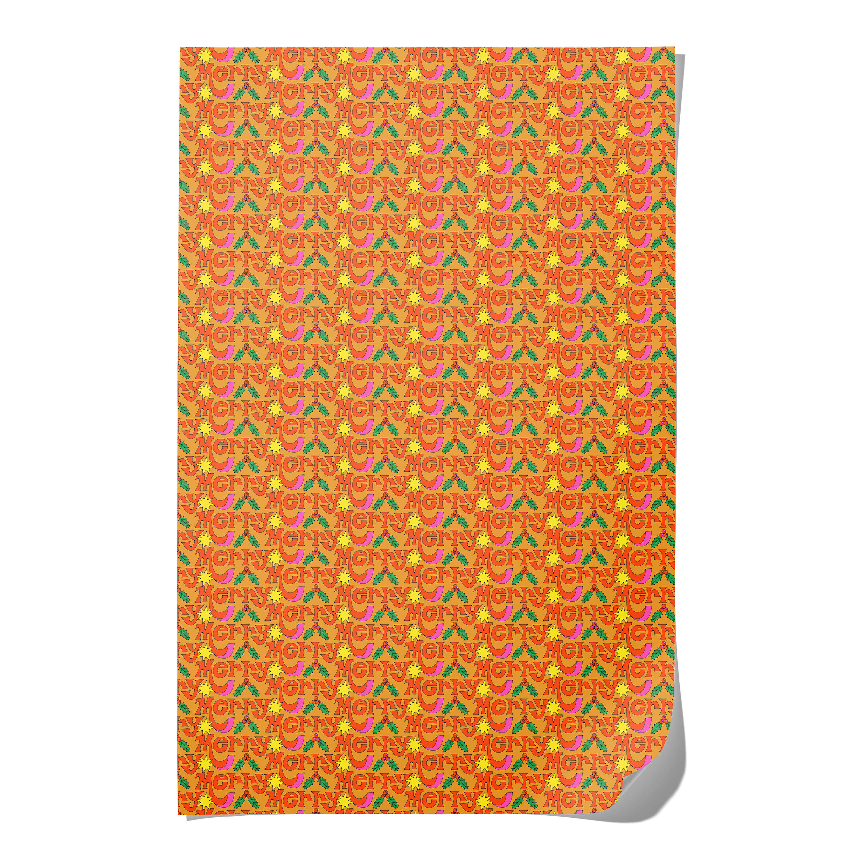Merry Holiday wrapping paper Single