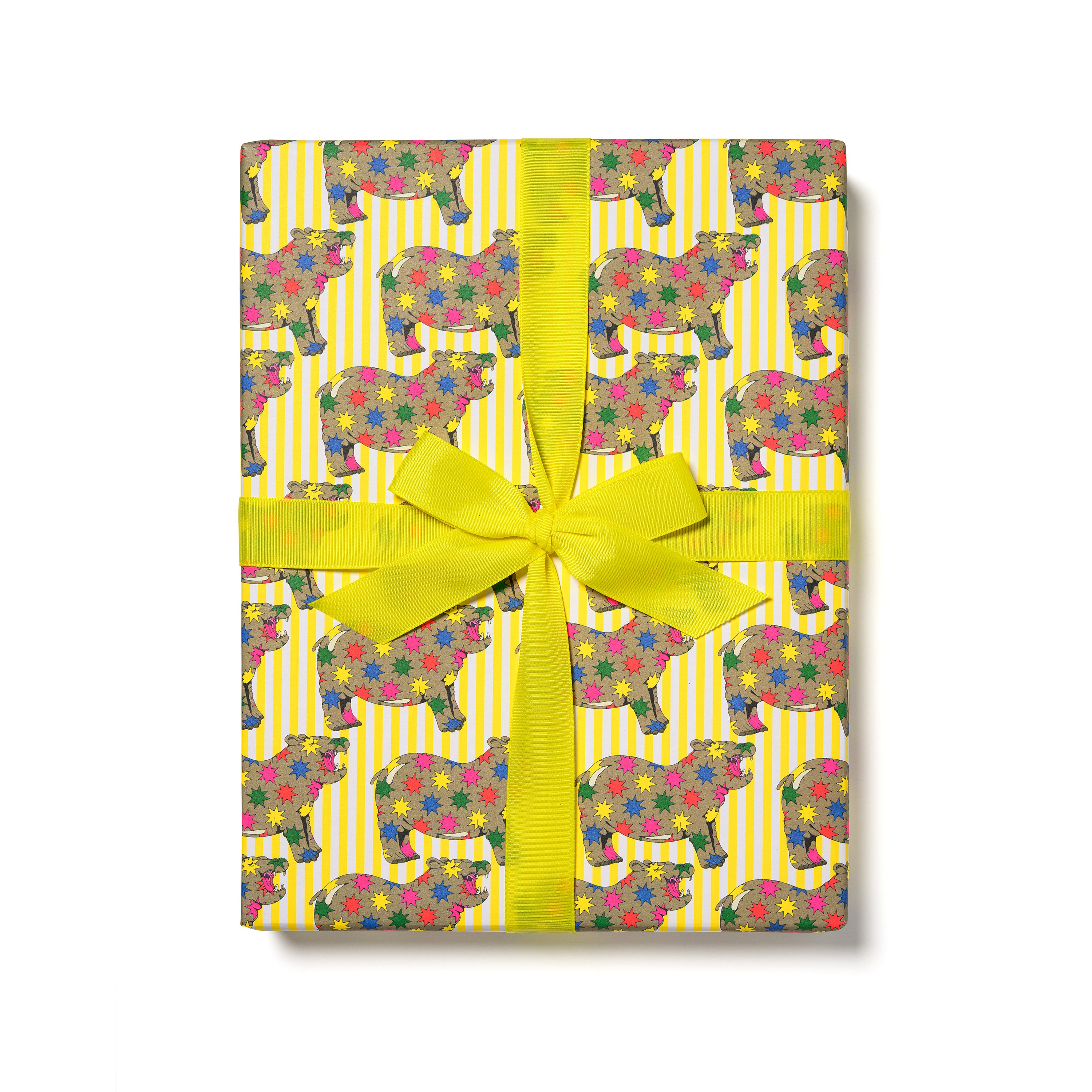 Star Hippos wrapping paper