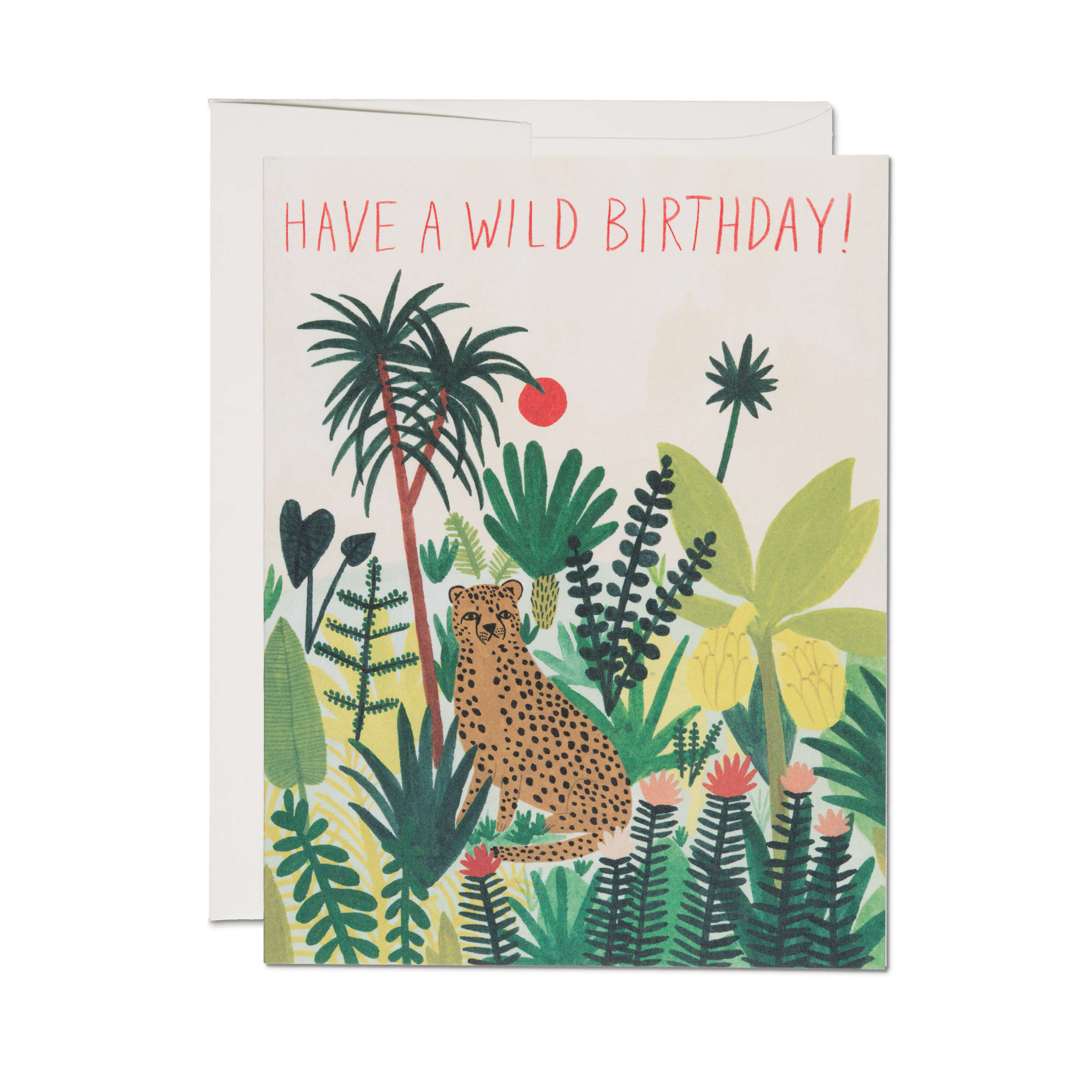 Cheetah Birthday greeting card SINGLE