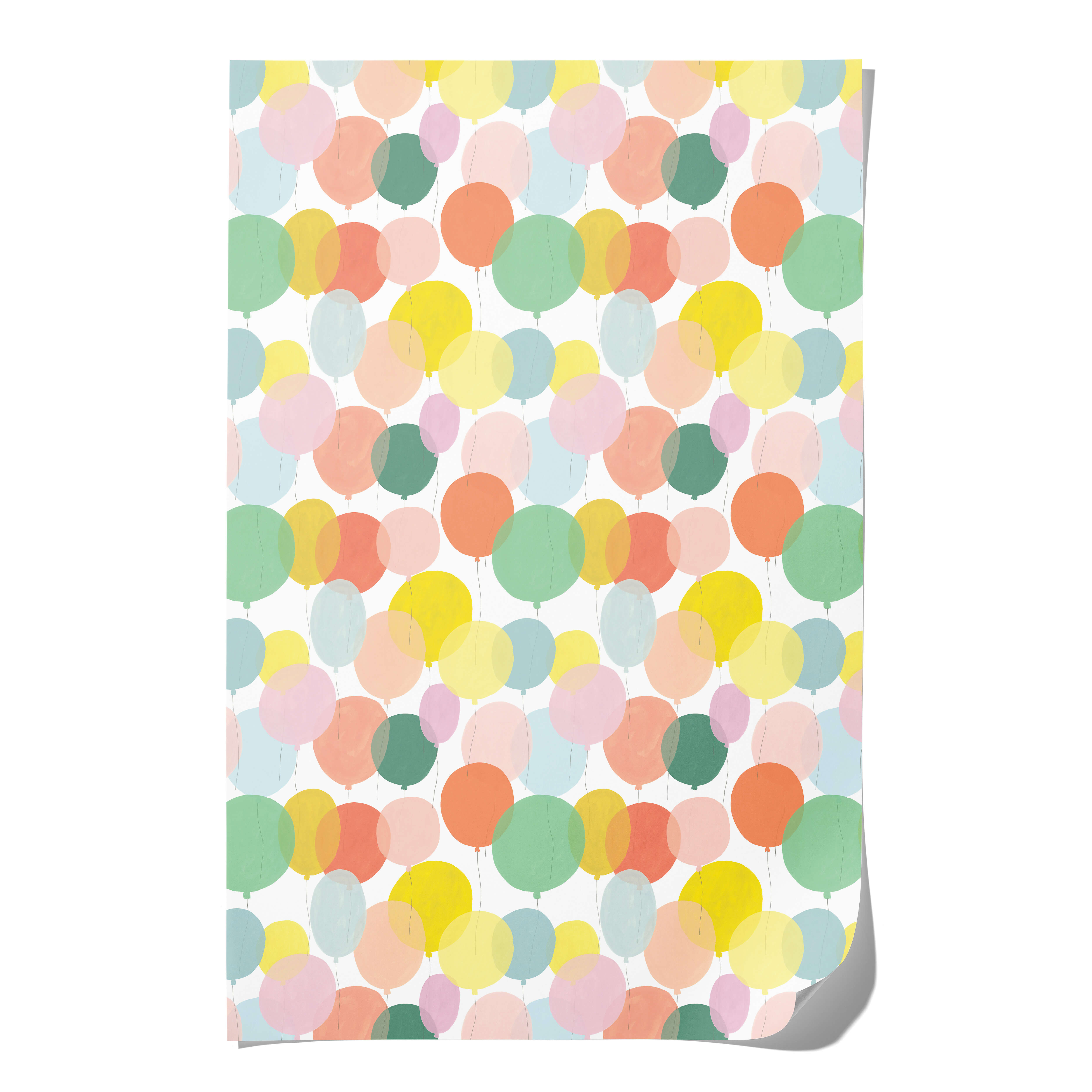 Birthday Balloons wrapping paper Single