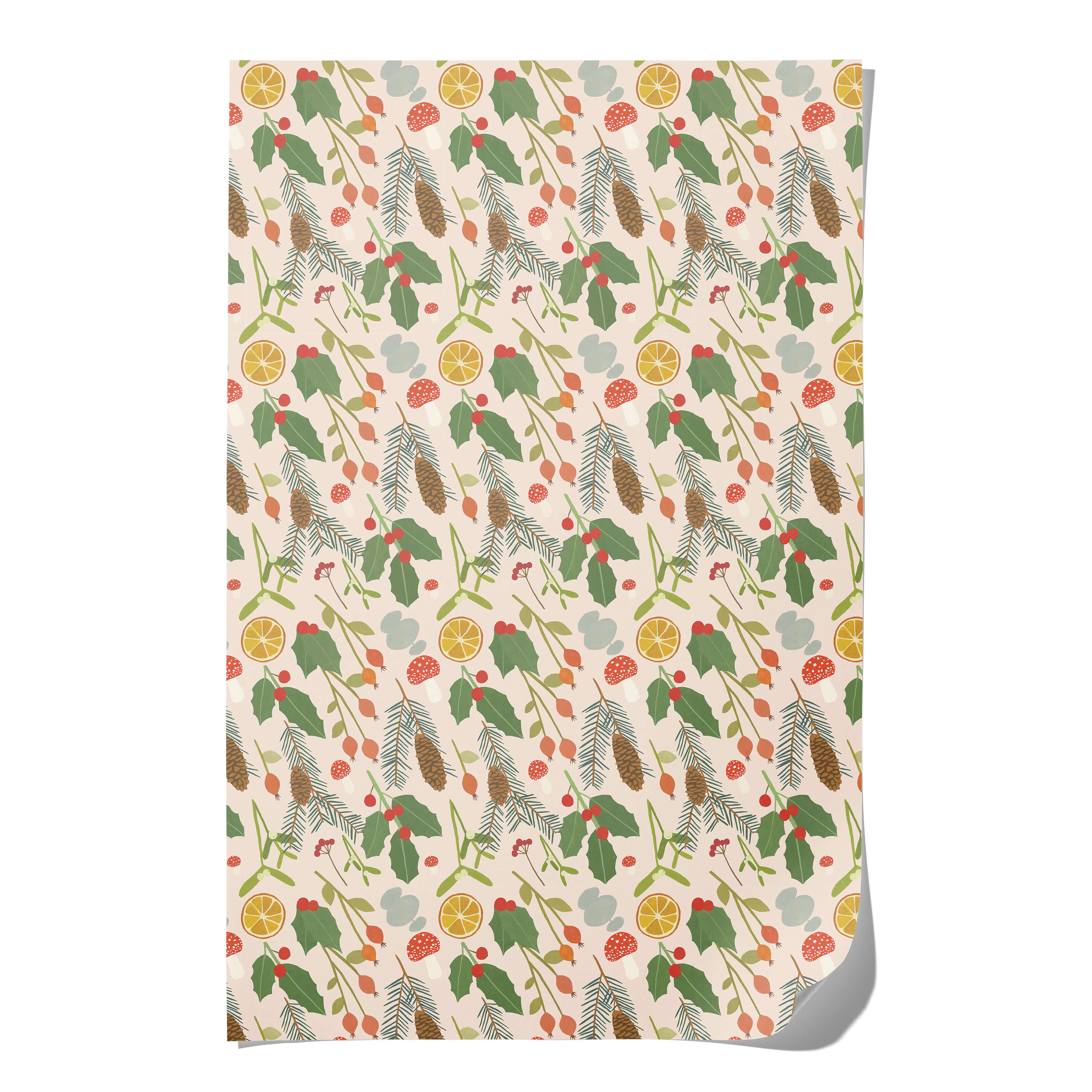 Holiday Greens wrapping paper Single