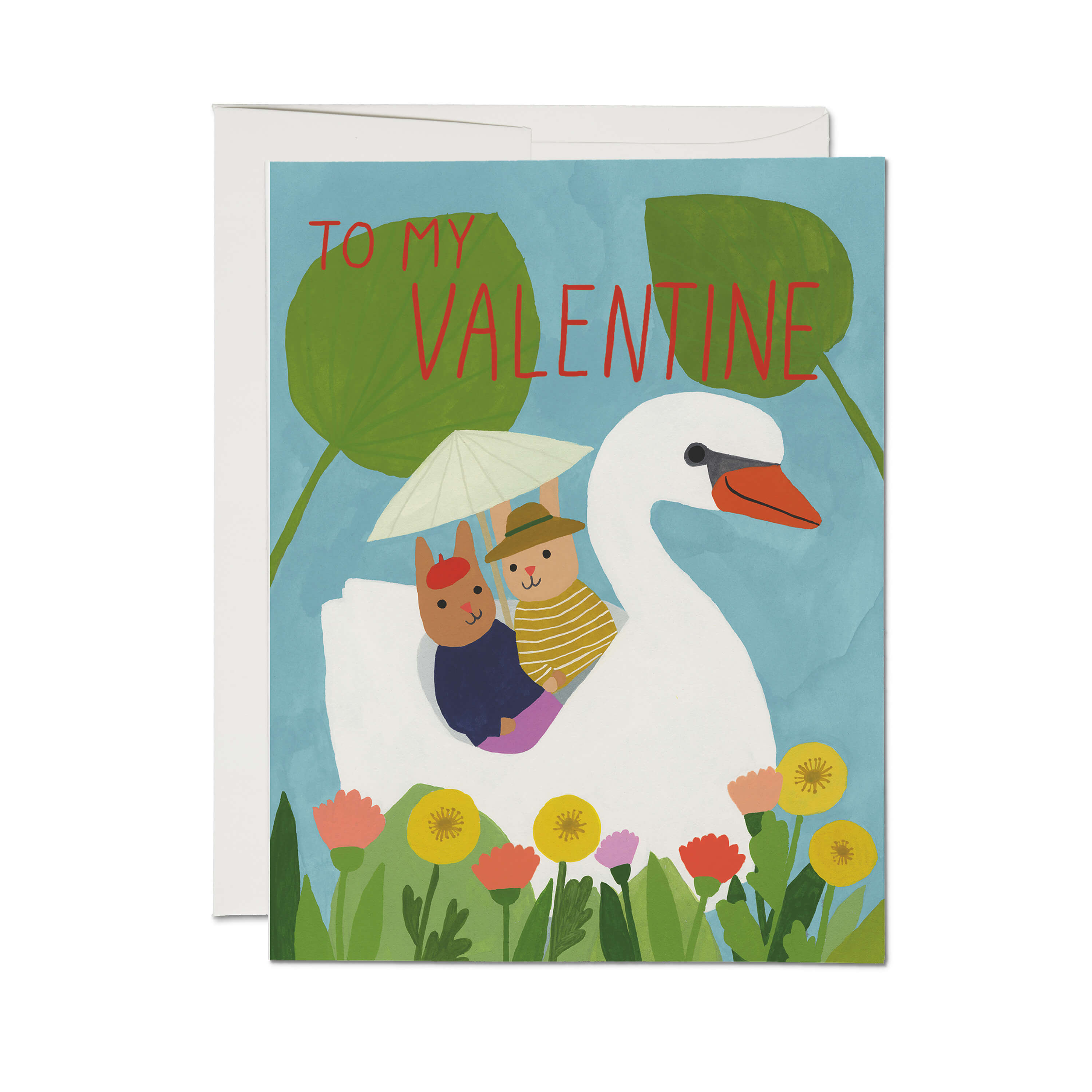 Swan Lake greeting card Single