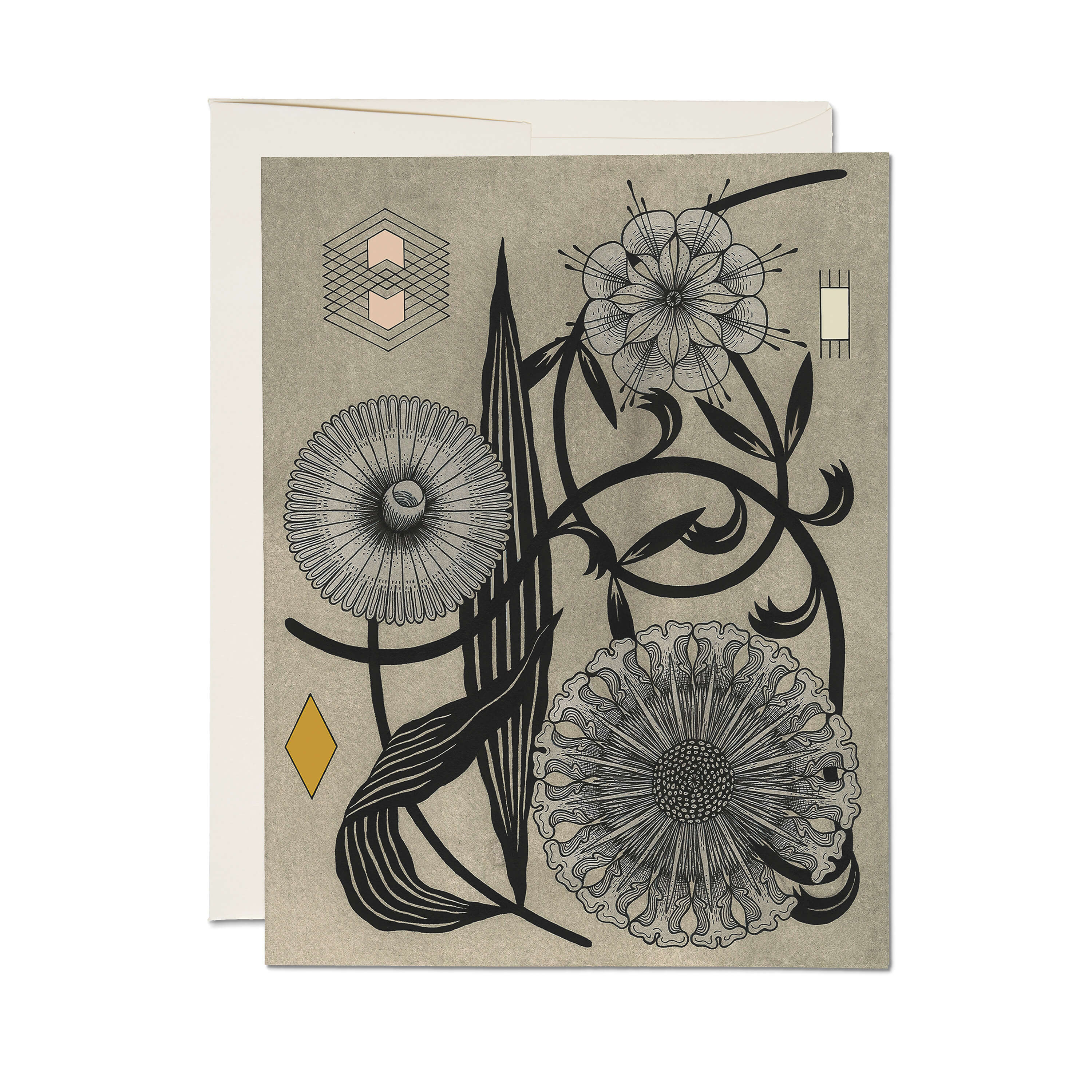 Floral Geometry greeting card Single