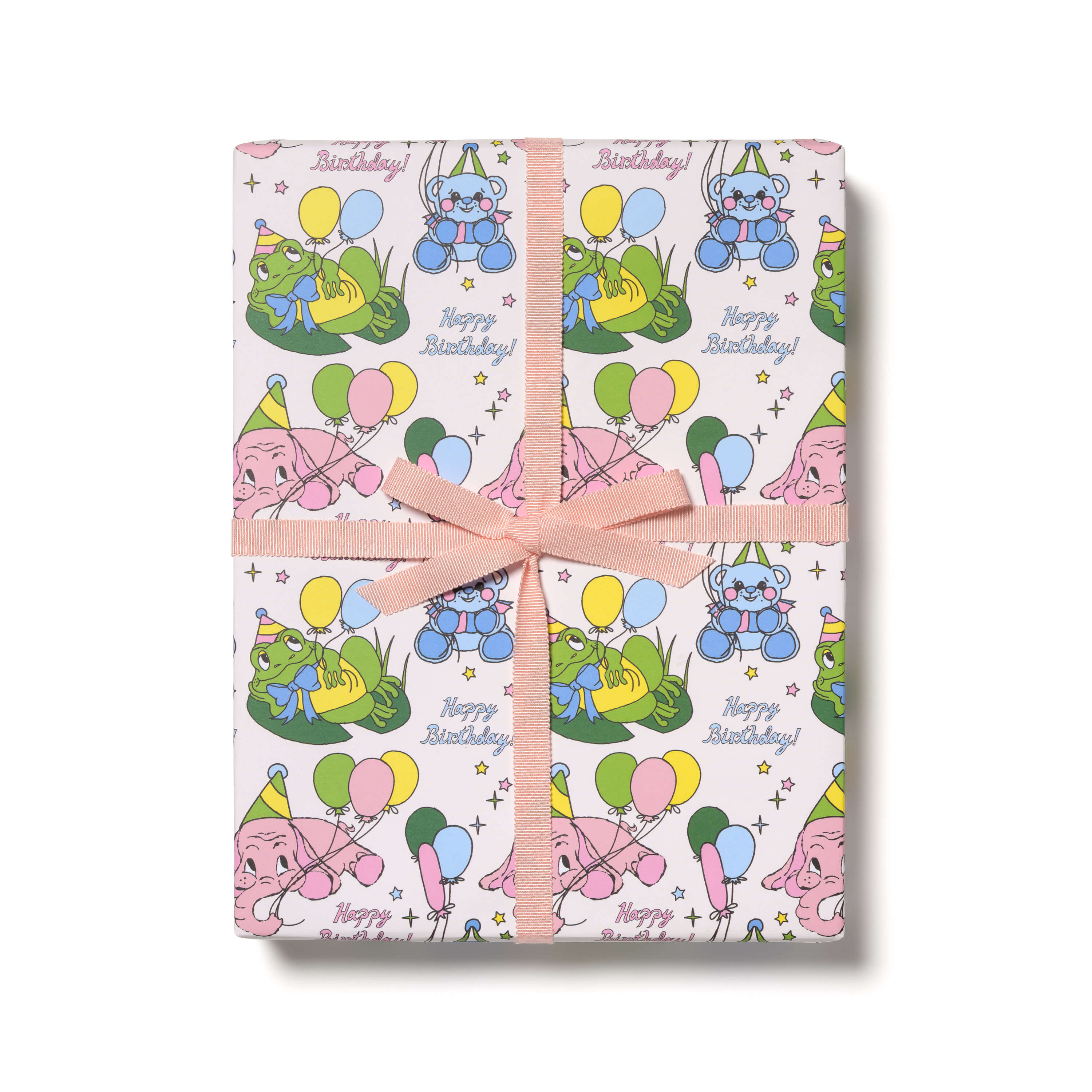 Birthday Animals wrapping paper Roll of 3 Sheets