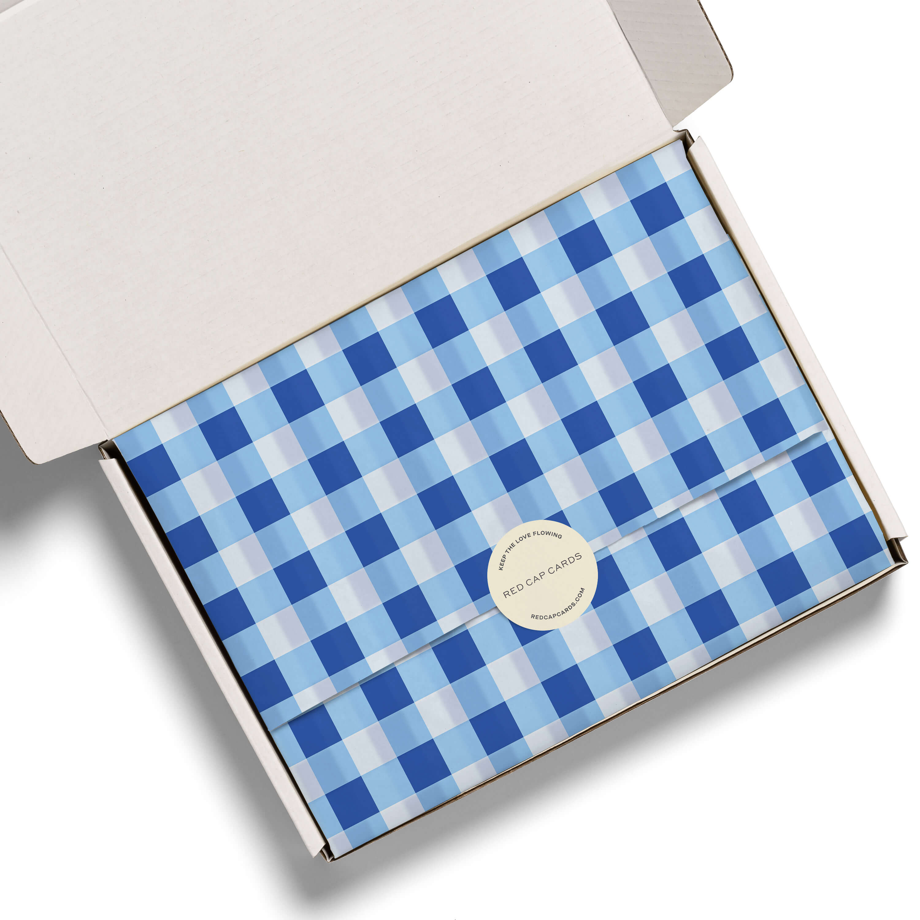Blue Gingham tissue 5 Sheets