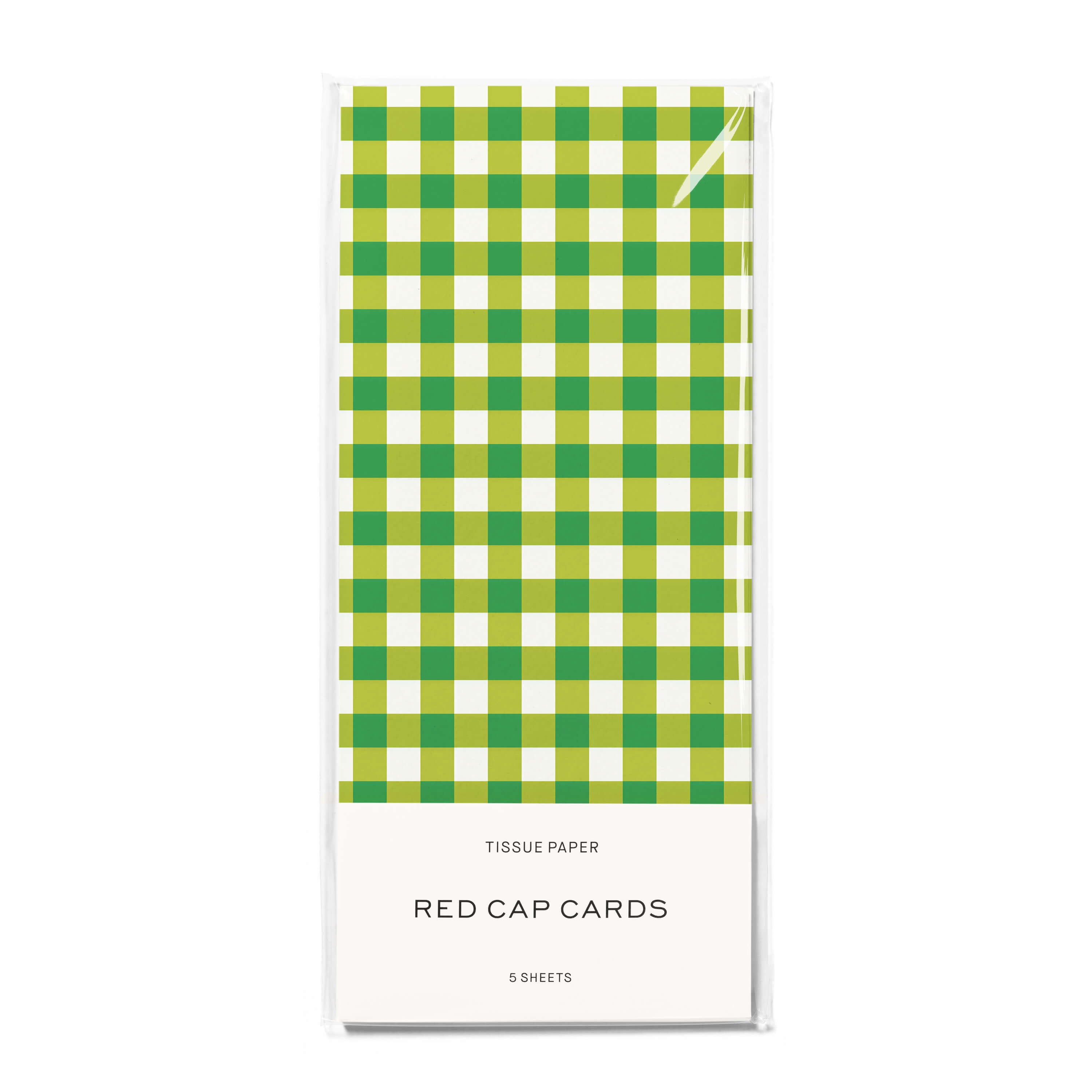 Green Gingham tissue 5 Sheets