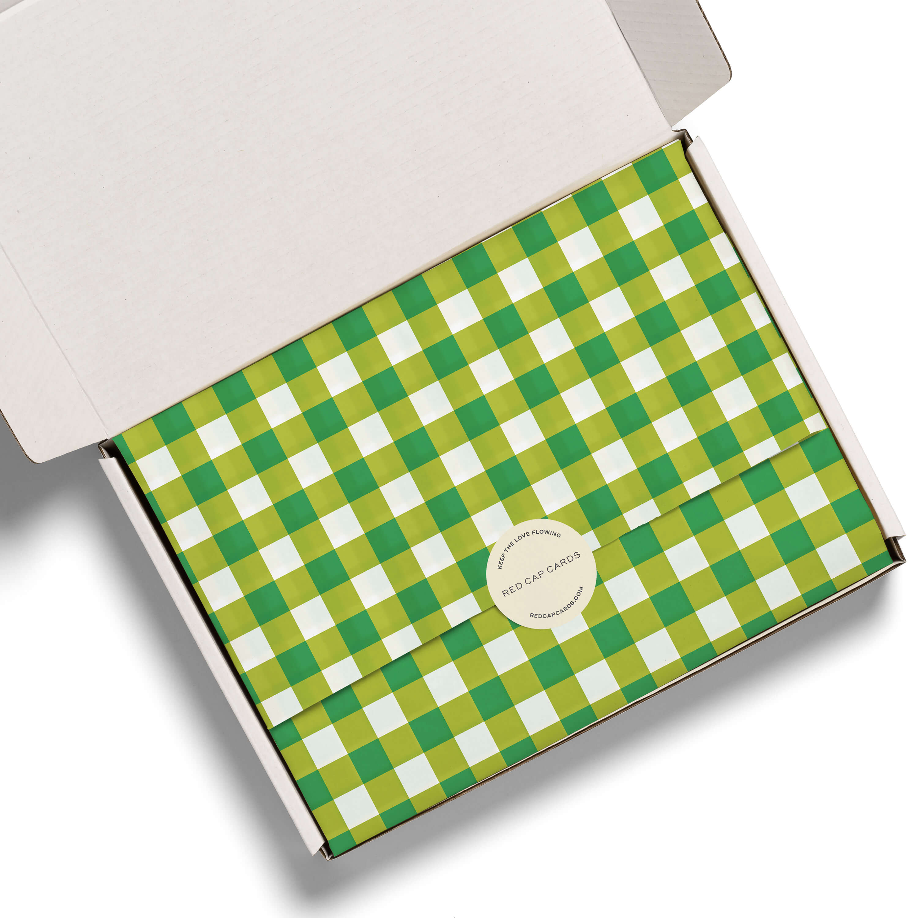 Green Gingham tissue 5 Sheets