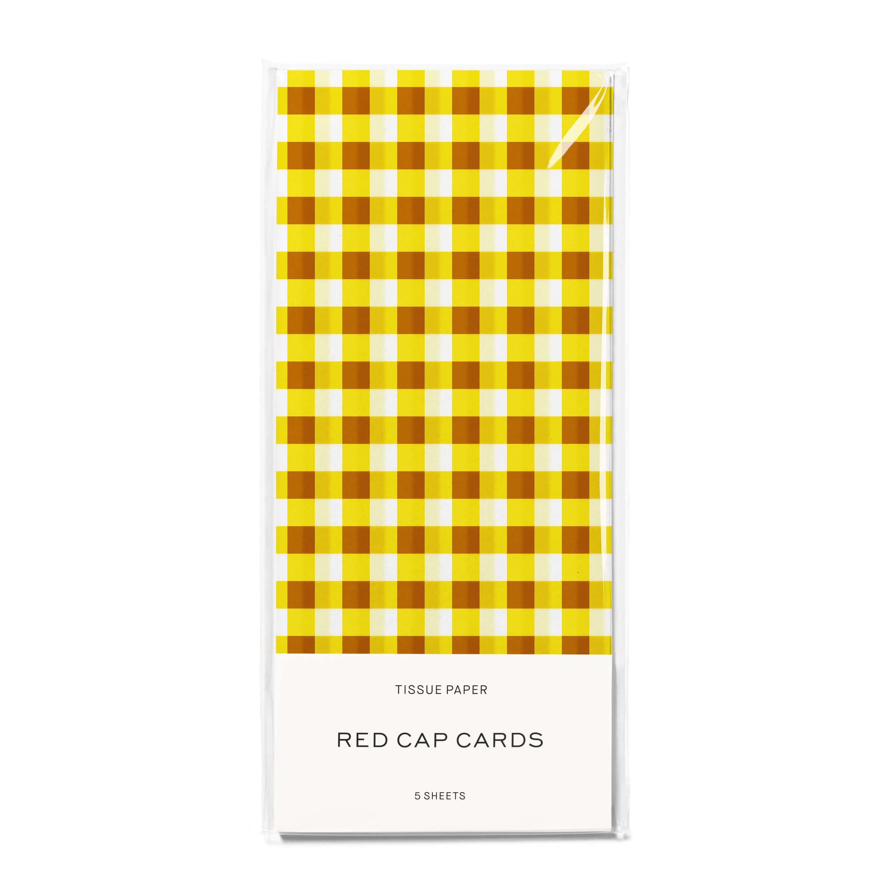 Gold and Yellow Gingham tissue 5 Sheets