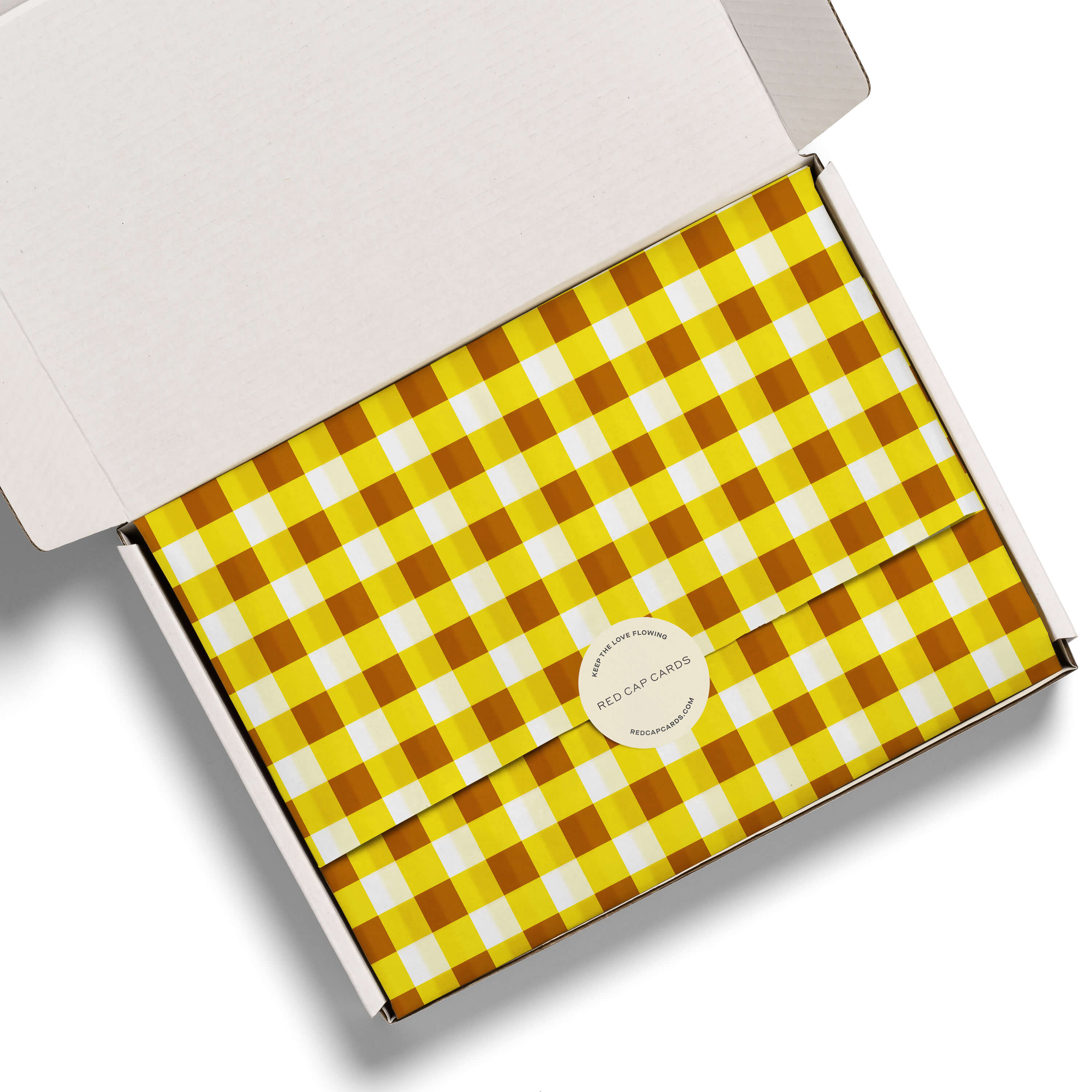 Gold and Yellow Gingham tissue 5 Sheets