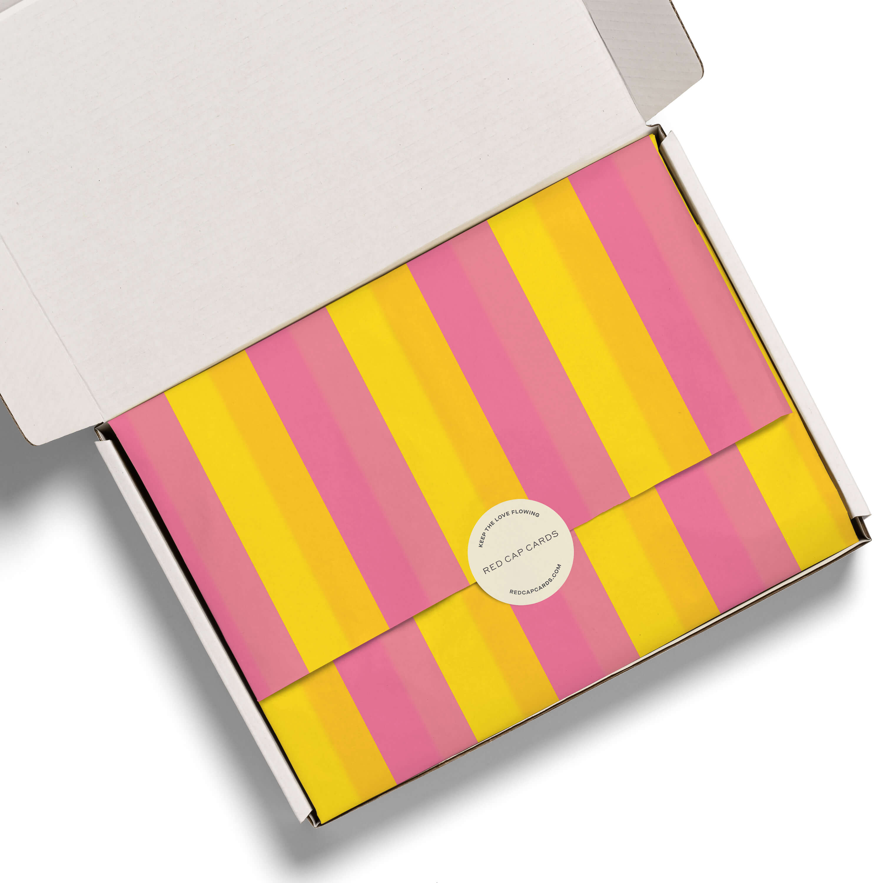 Pink and Yellow Stripes tissue 5 Sheets