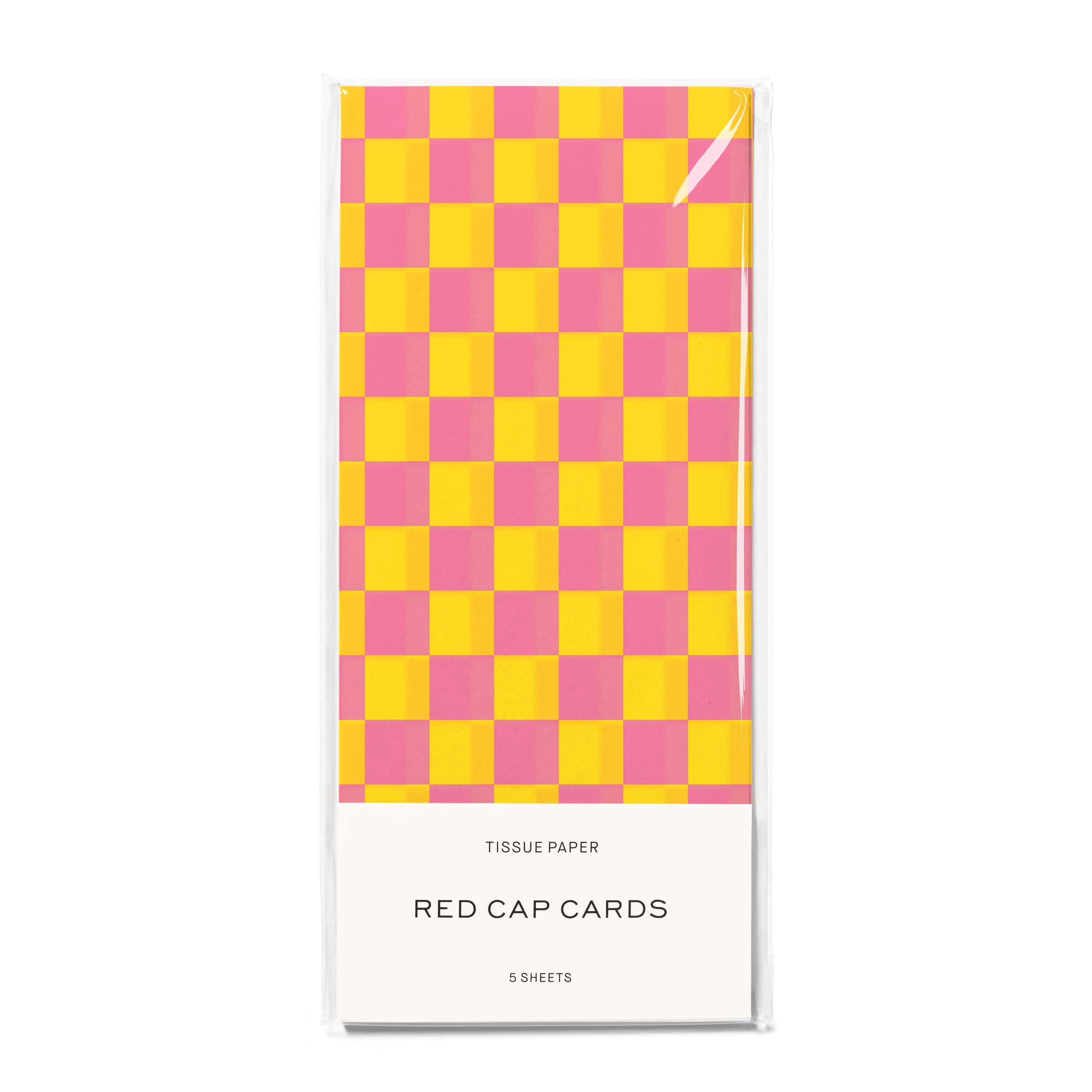 Pink and Yellow Checkers tissue 5 Sheets