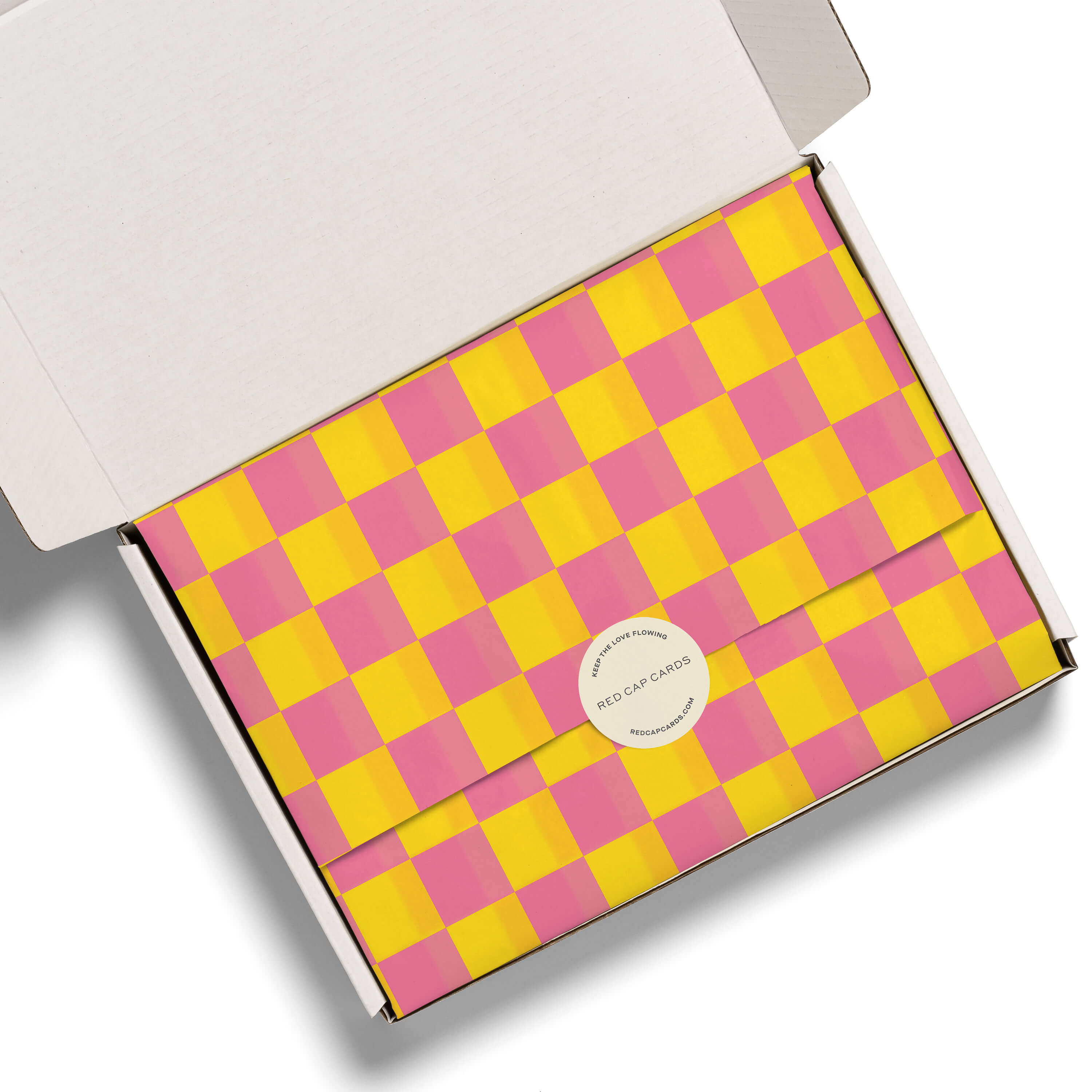 Pink and Yellow Checkers tissue 5 Sheets