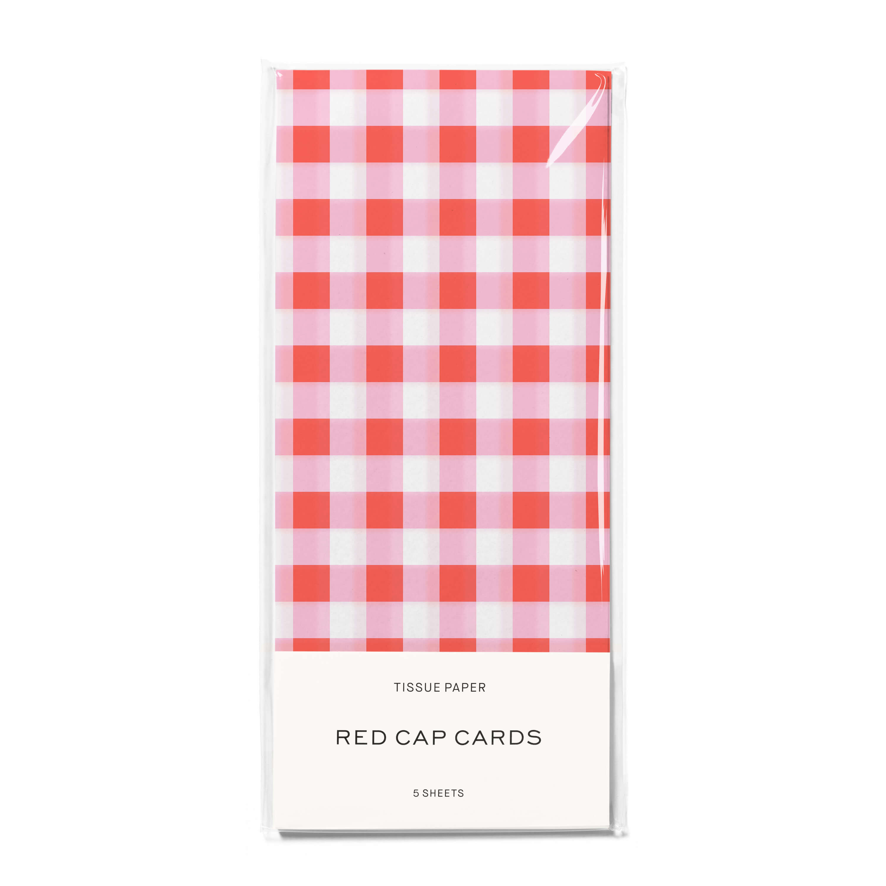 Red and Pink Gingham tissue 5 Sheets