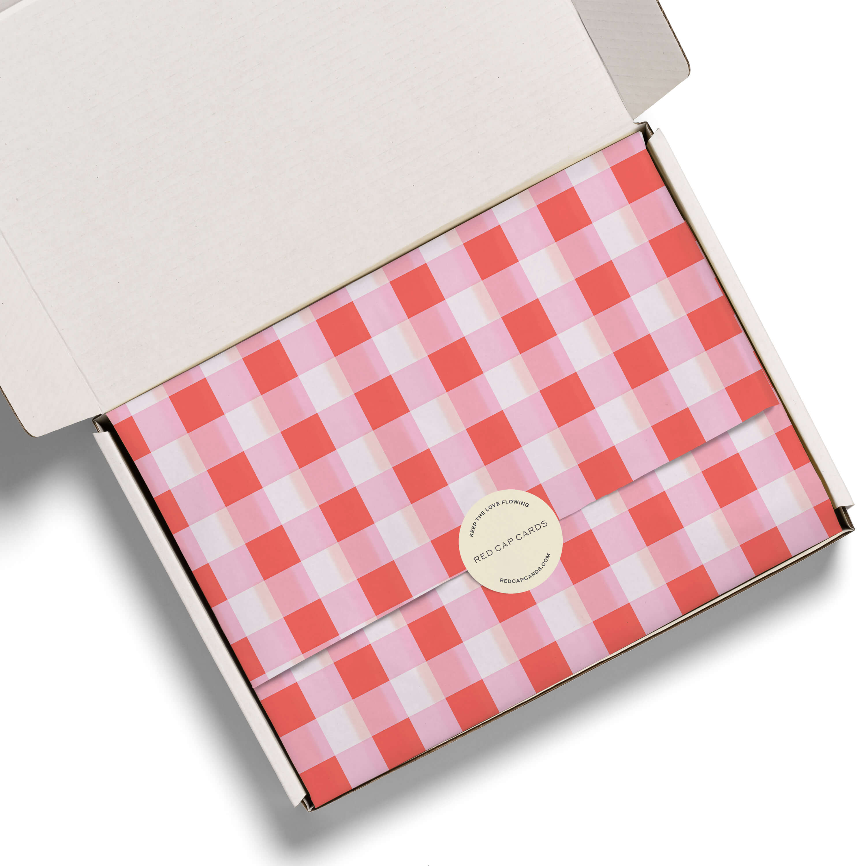 Red and Pink Gingham tissue 5 Sheets